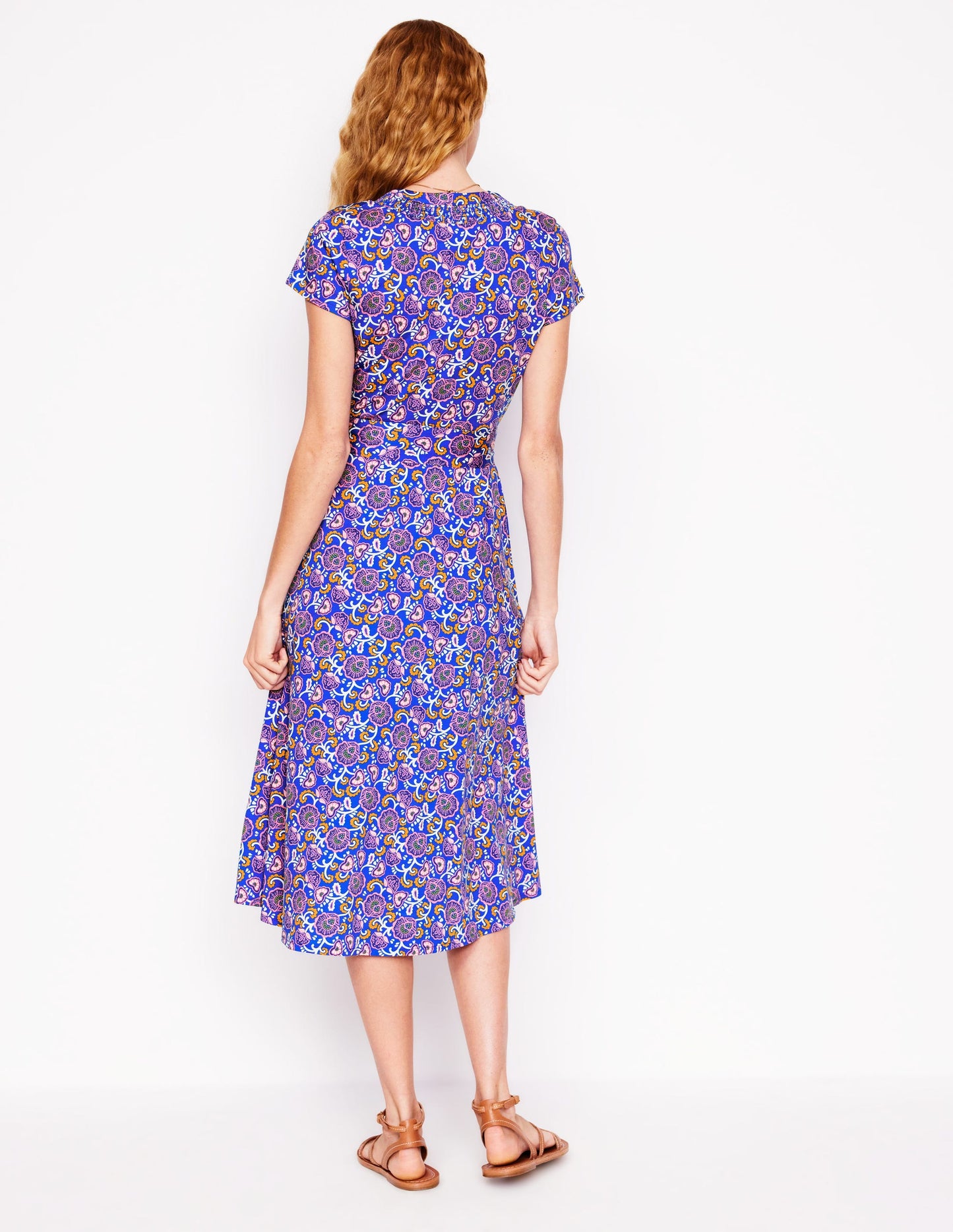 Robe-chemise Sara en jersey-Bleu galerie, motif Garden Vine