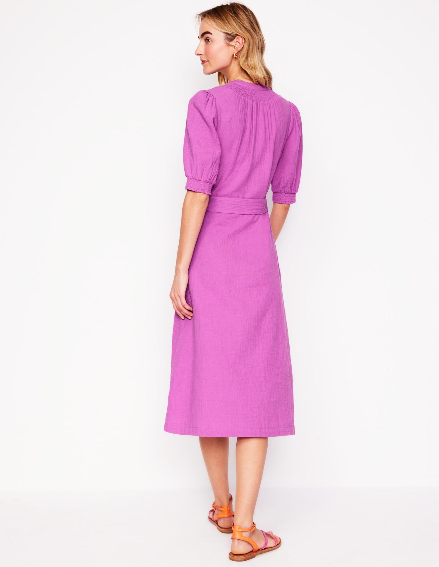 Robe midi Ada double-étoffe-Violet digital pourpre