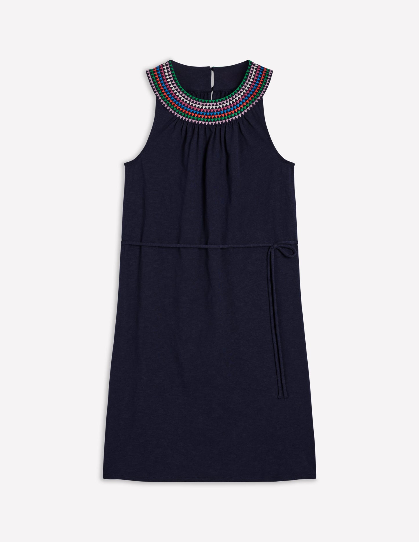 Robe courte Eleni brodée-Bleu Marine