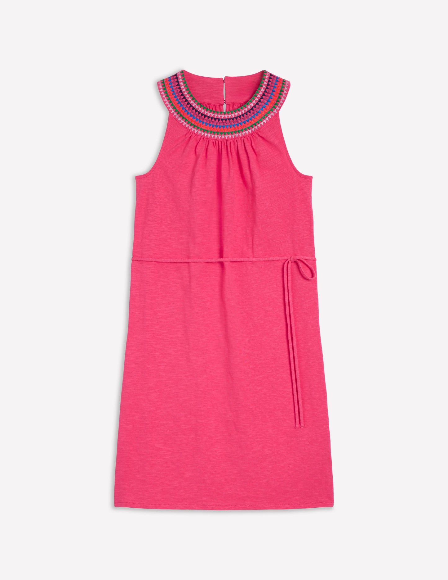 Robe courte Eleni brodée-Rose camélia