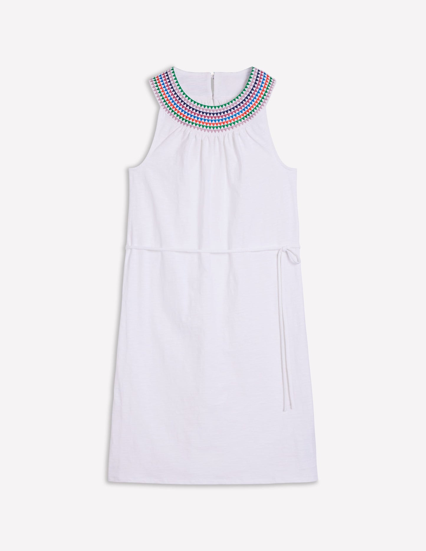 Eleni Kurzes Kleid mit Stickerei-Weiß