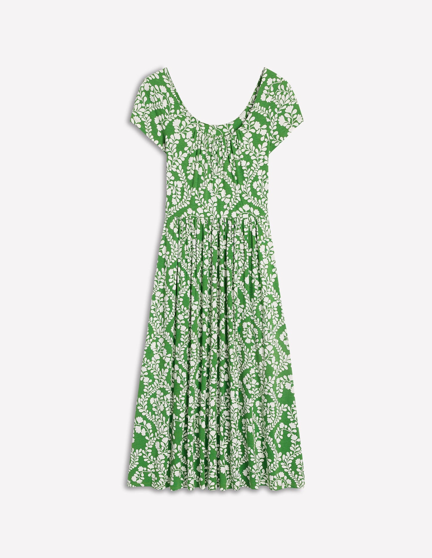 Robe en jersey Samantha à col en U-Vert paradis, motif Vine