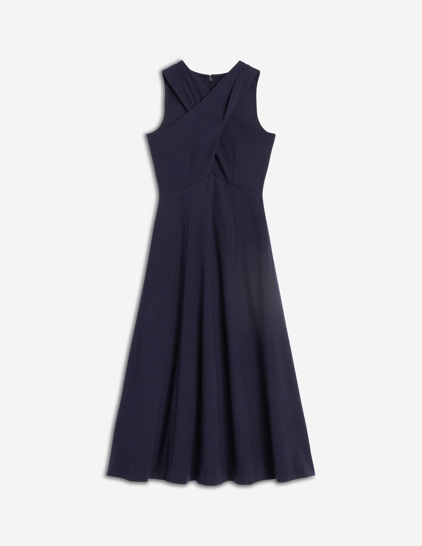 Ponté-Kleid mit überkreuzter Vorderseite-Marineblau