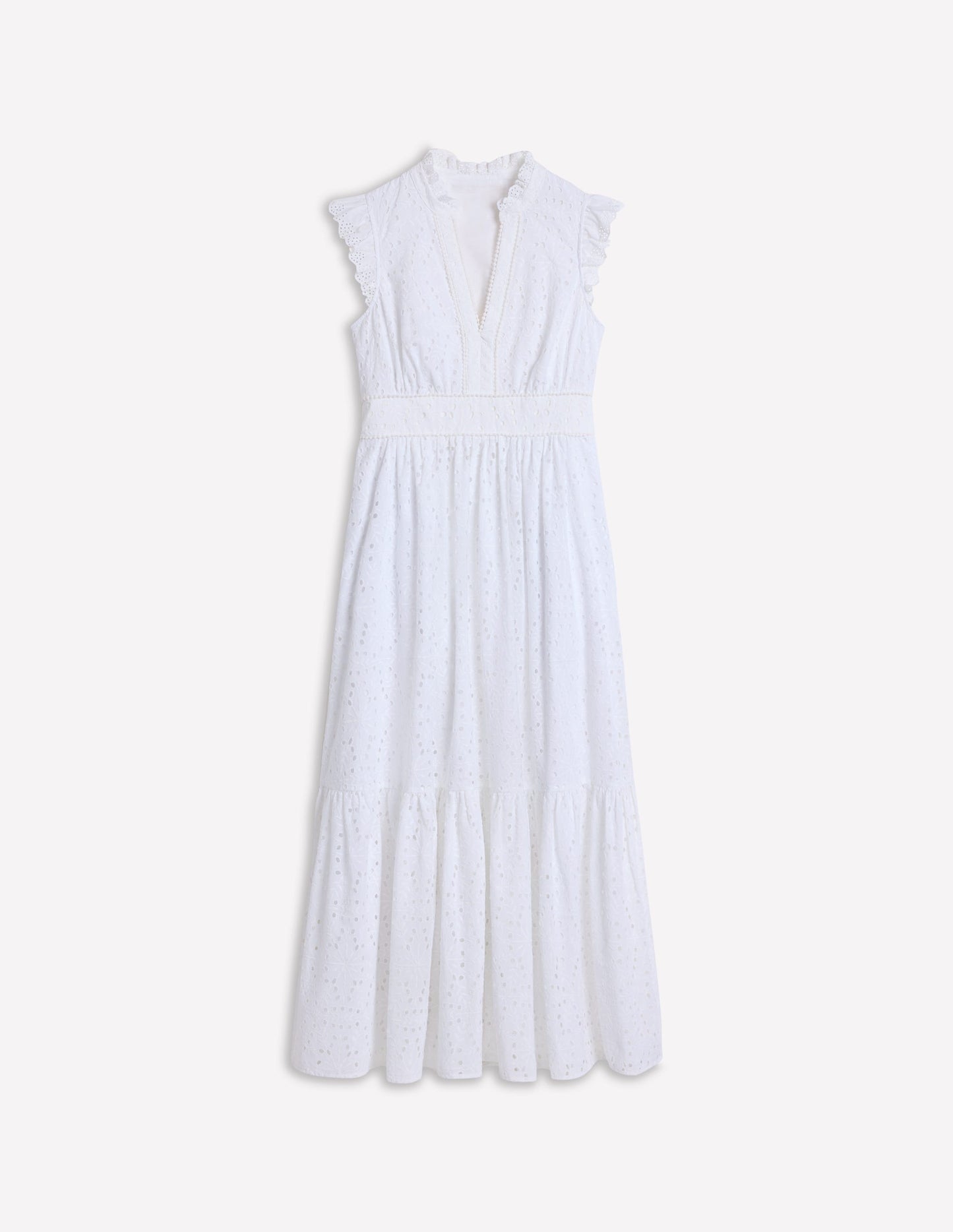 Robe midi Wren à broderie anglaise-Ivoire, broderie anglaise