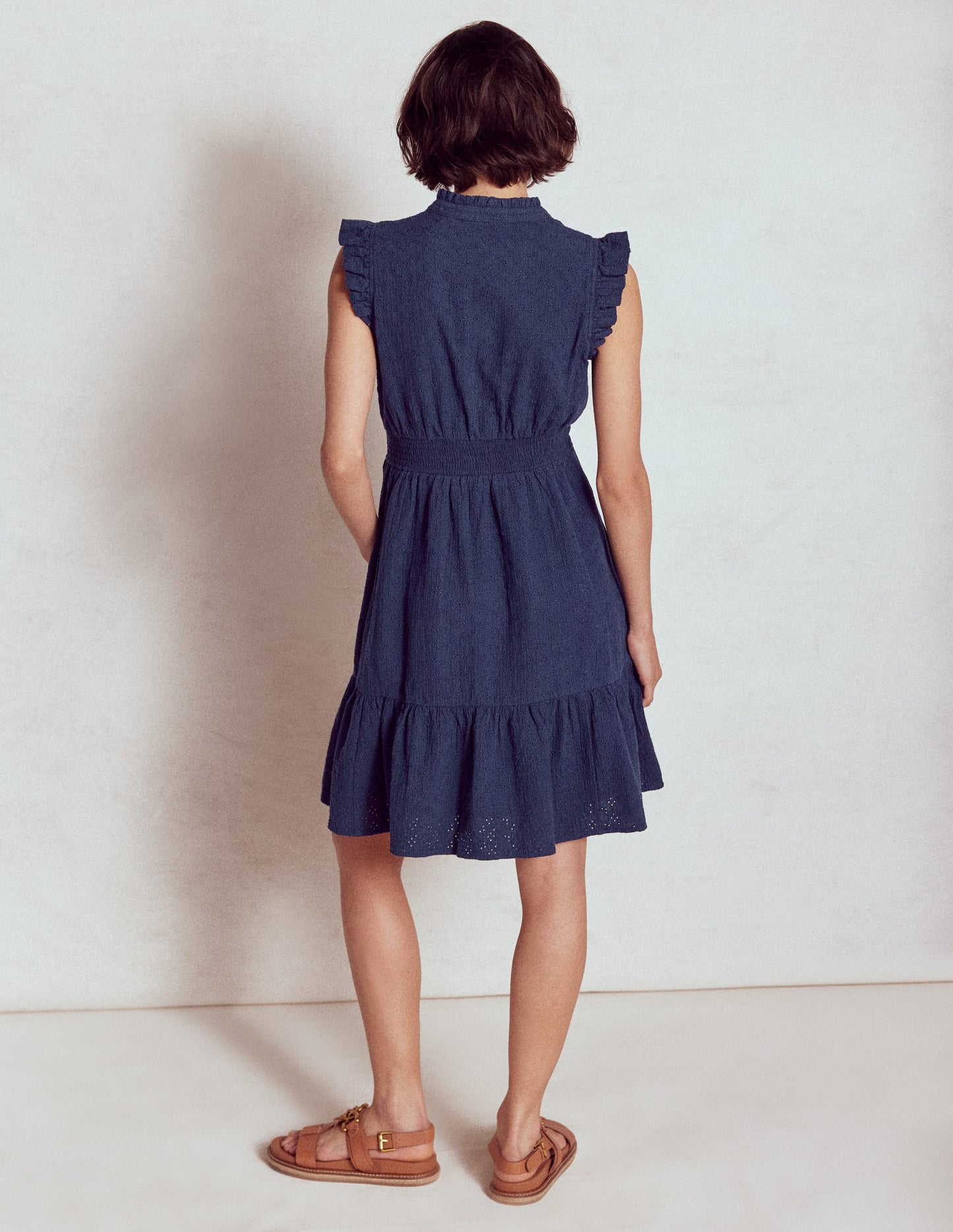 Wren Kurzes Doppeltuch-Kleid-Marineblau