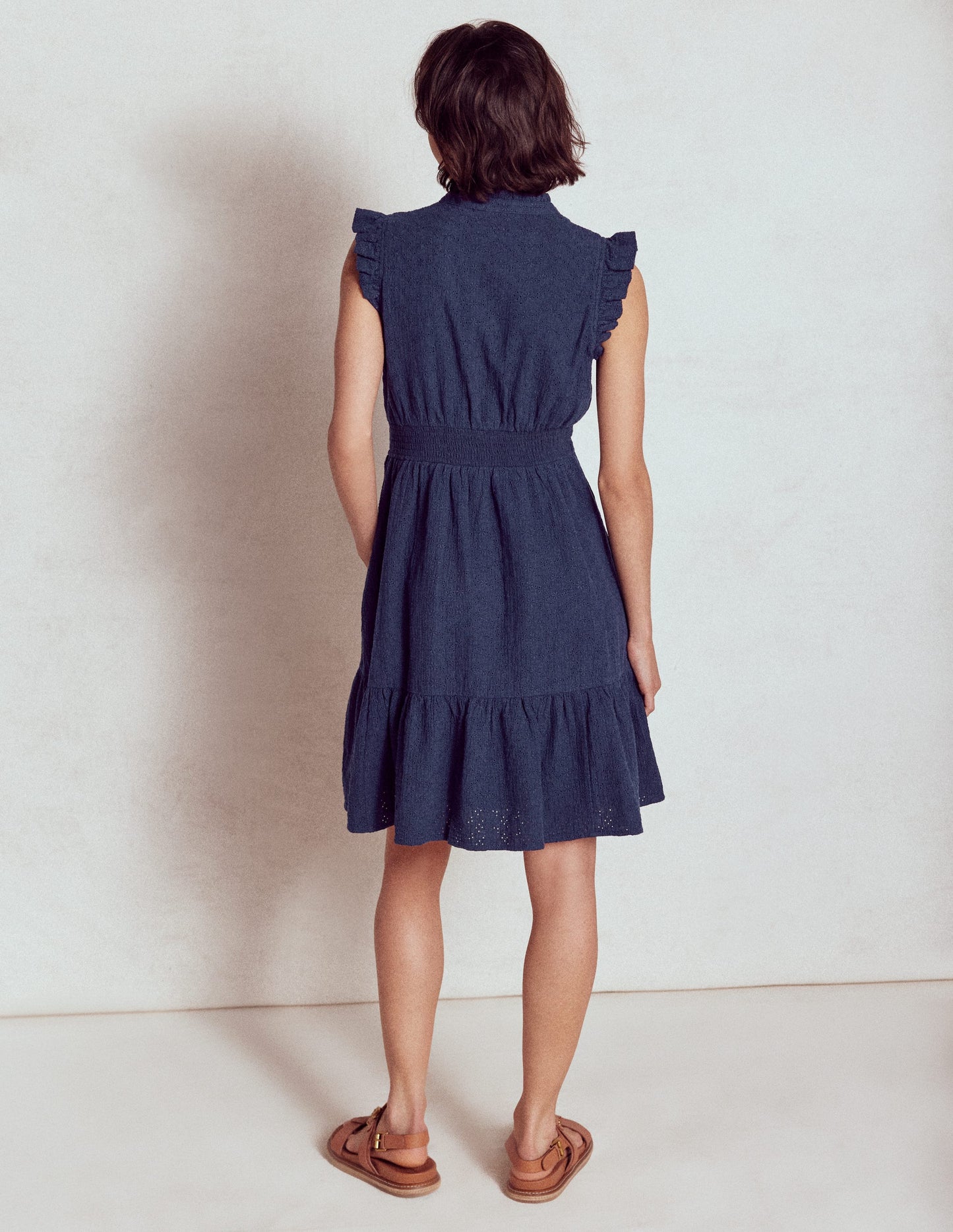 Wren Kurzes Doppeltuch-Kleid-Marineblau