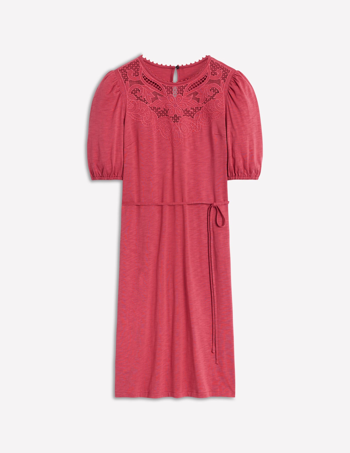 Robe courte ajourée-Terracotta