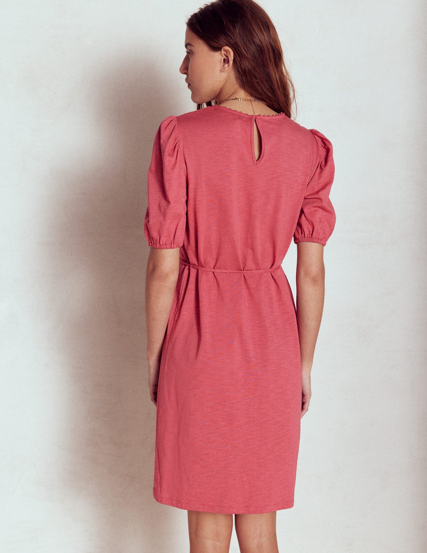 Robe courte ajourée-Terracotta