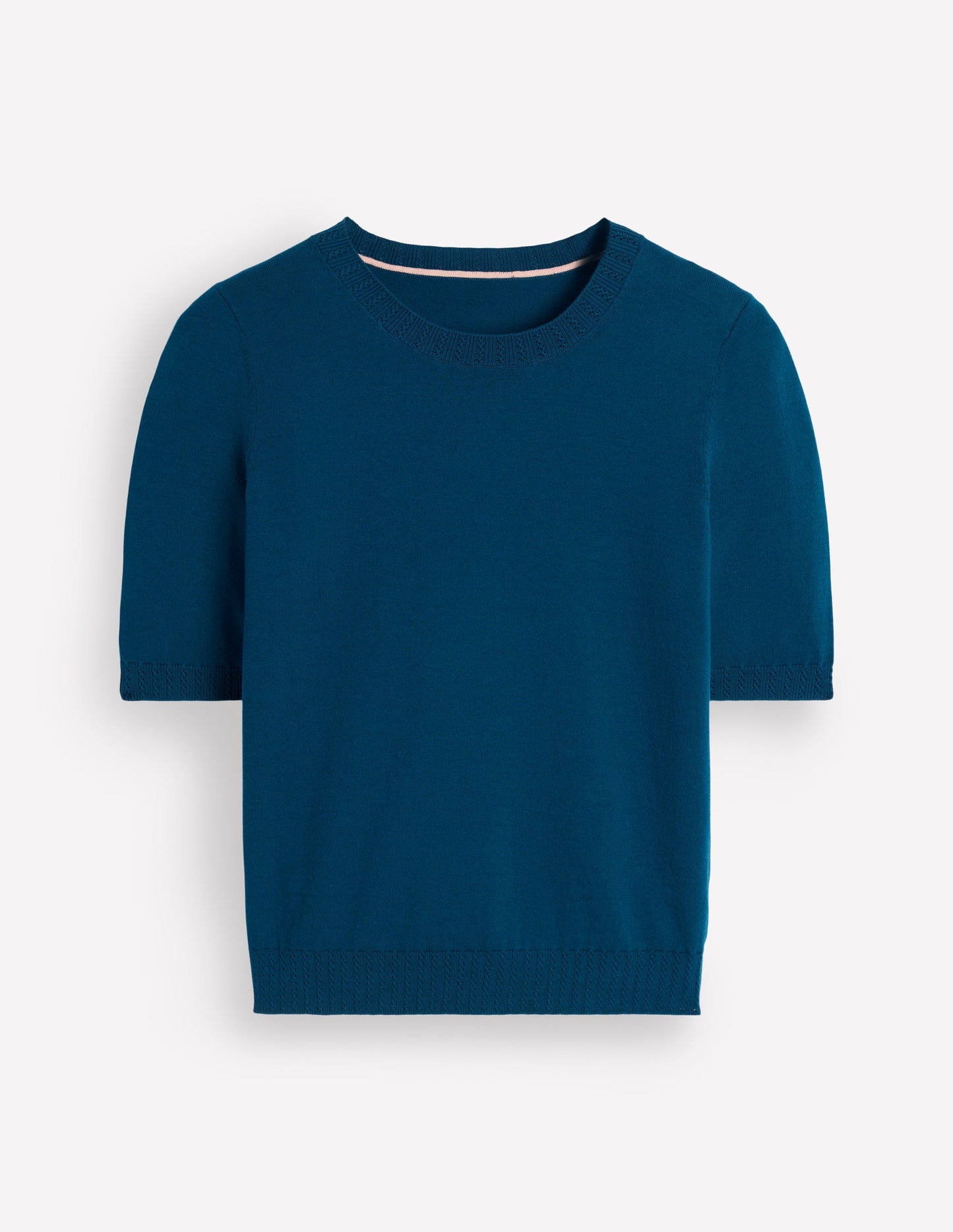 Emilia Cotton Crew T-shirt-Harbour Blue