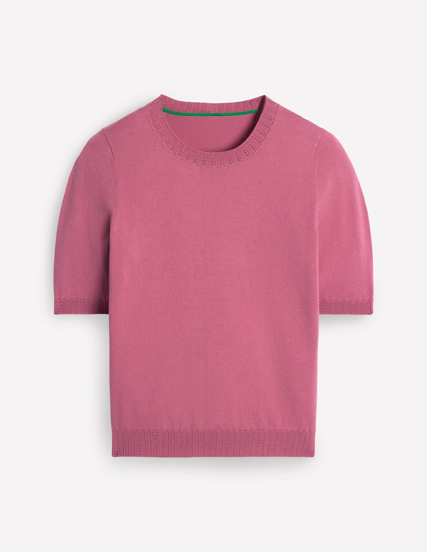 Emilia Baumwoll-T-Shirt mit Rundhalsausschnitt-Rosa Heide