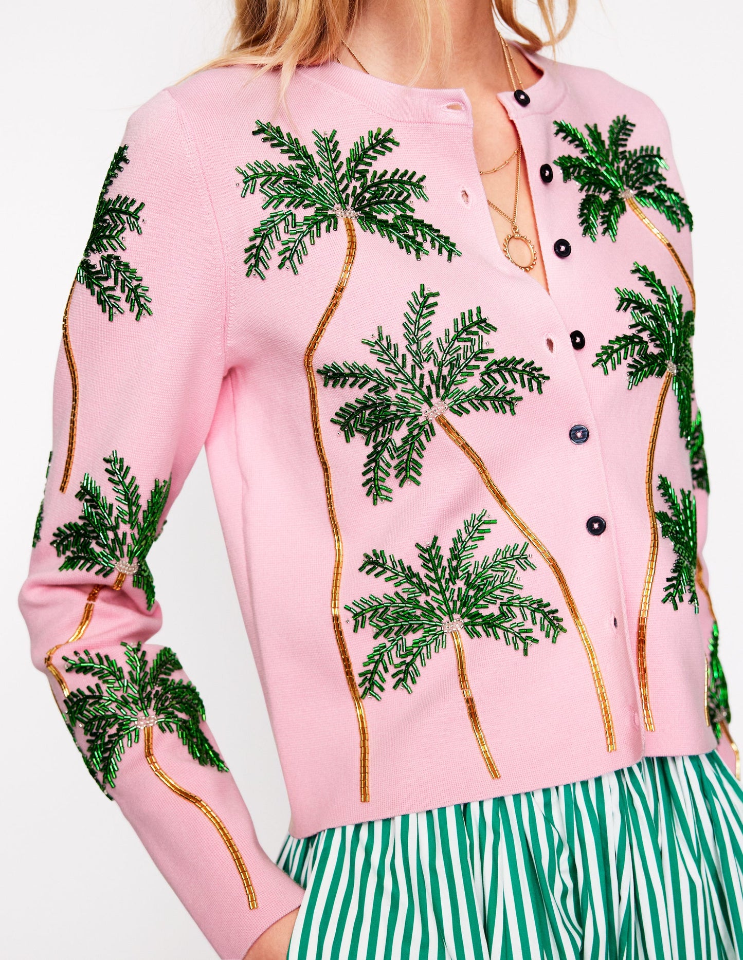 Verzierter Cardigan-Rosa