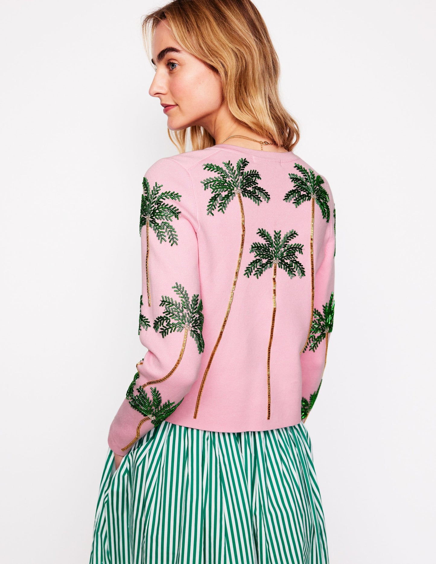 Verzierter Cardigan-Rosa