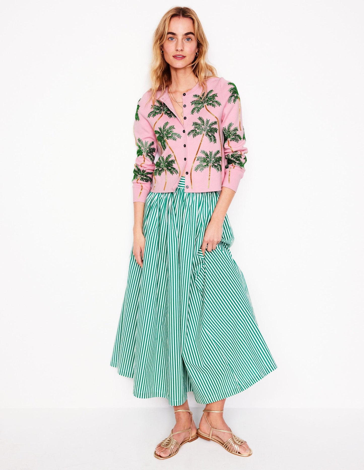 Verzierter Cardigan-Rosa