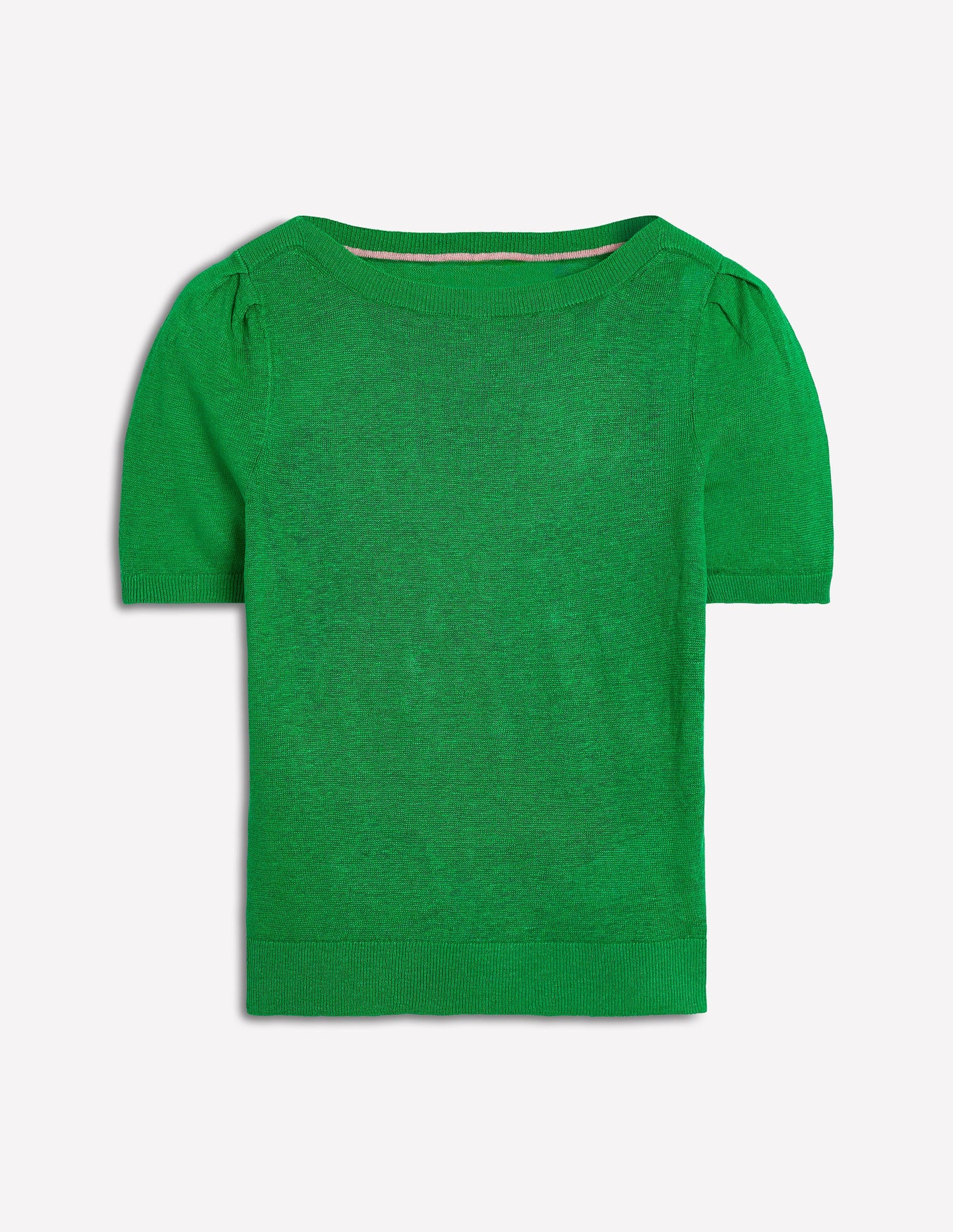 T-shirt col bateau Liv en lin-Vert printemps