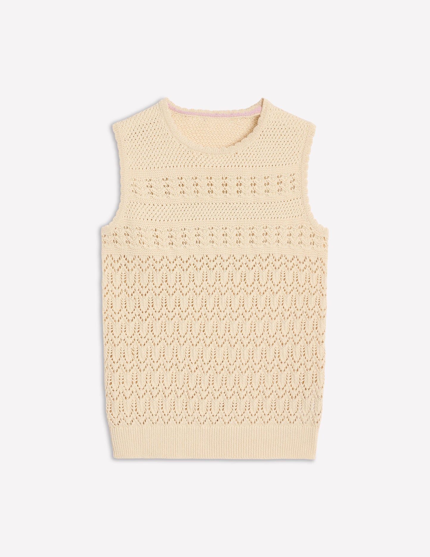 Débardeur ras du cou en maille coton texturée-Black