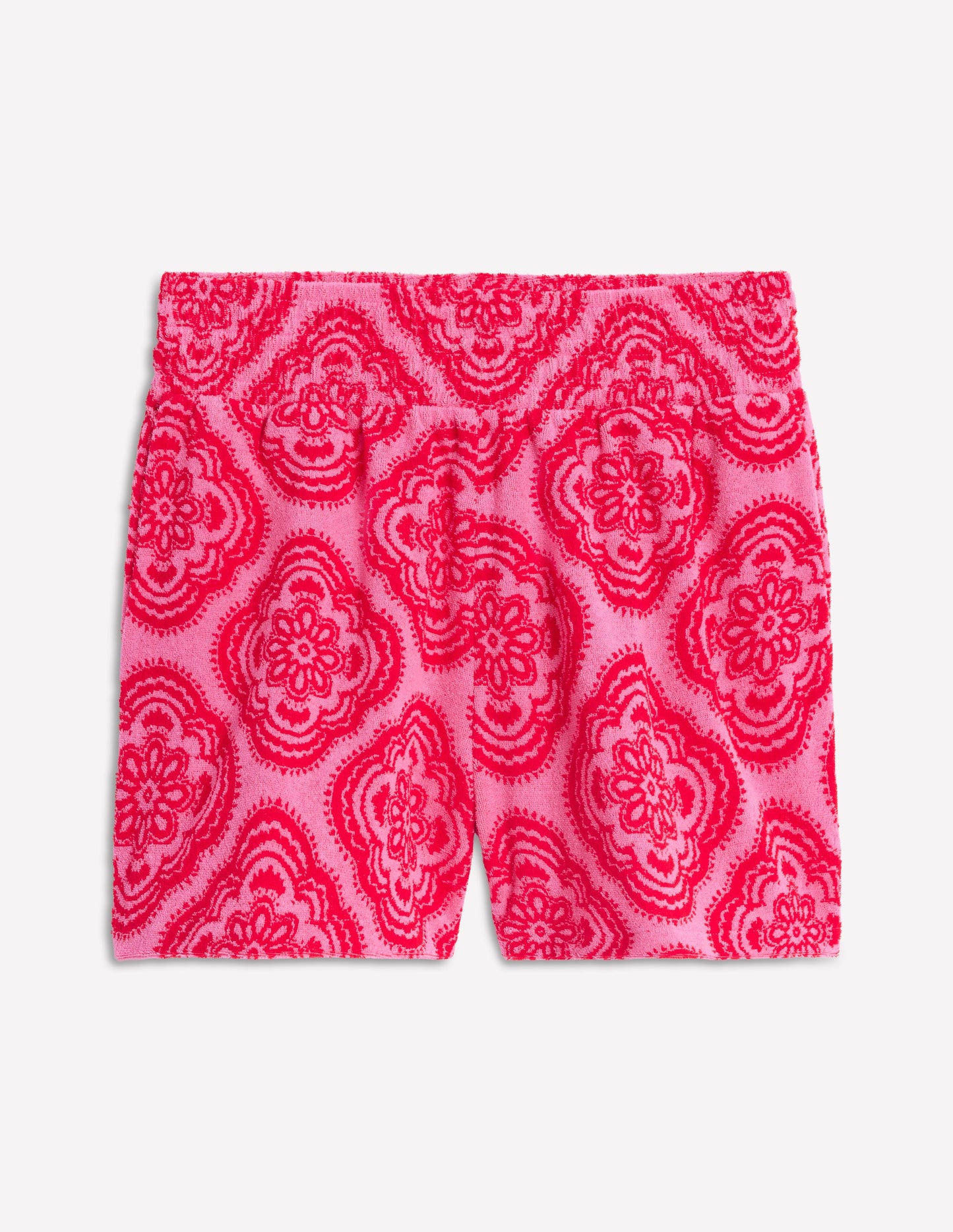 Short en éponge smocké-Rose, motif Botanic Blush
