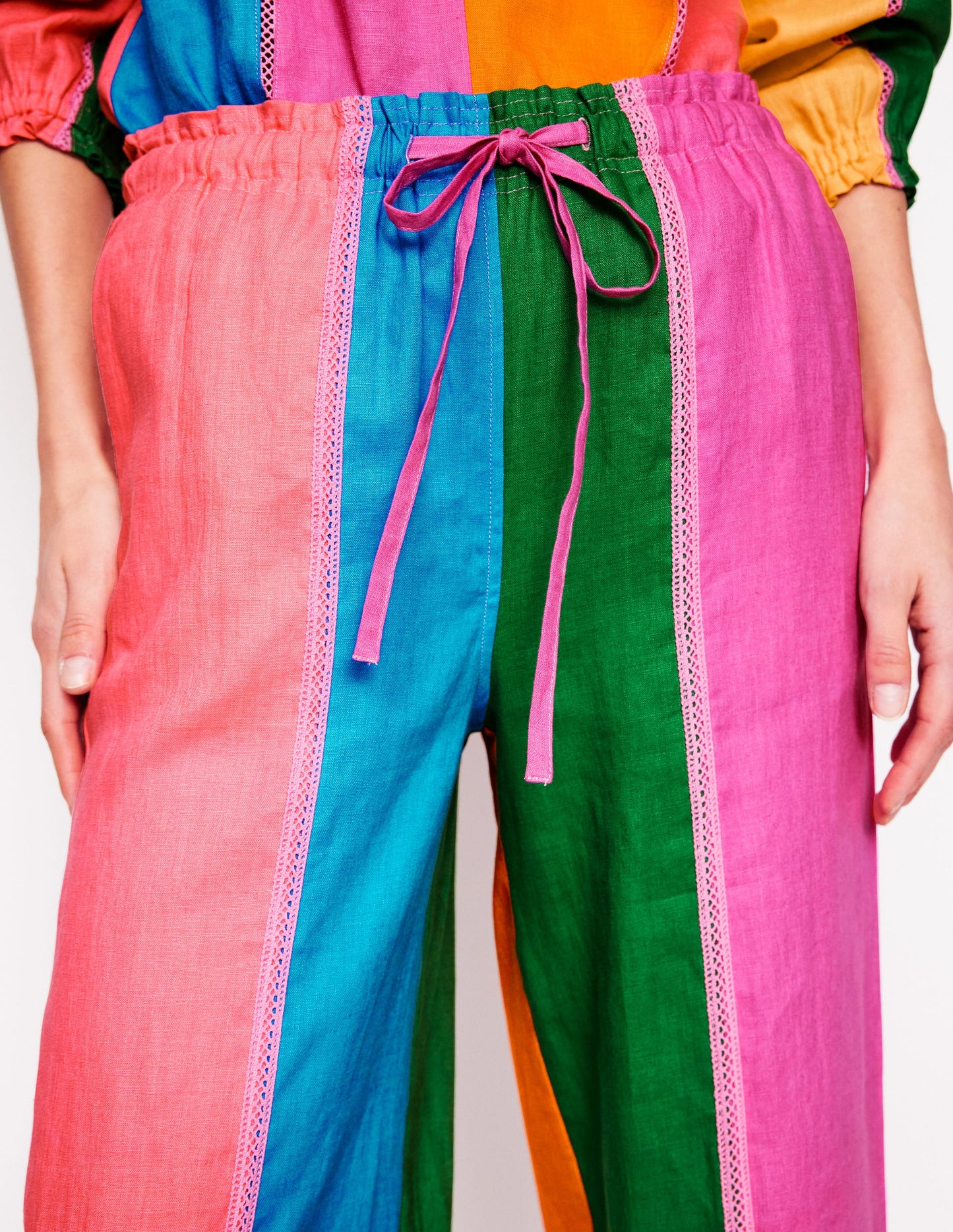 Islington Leinenhose-Bunt, Blockfarben