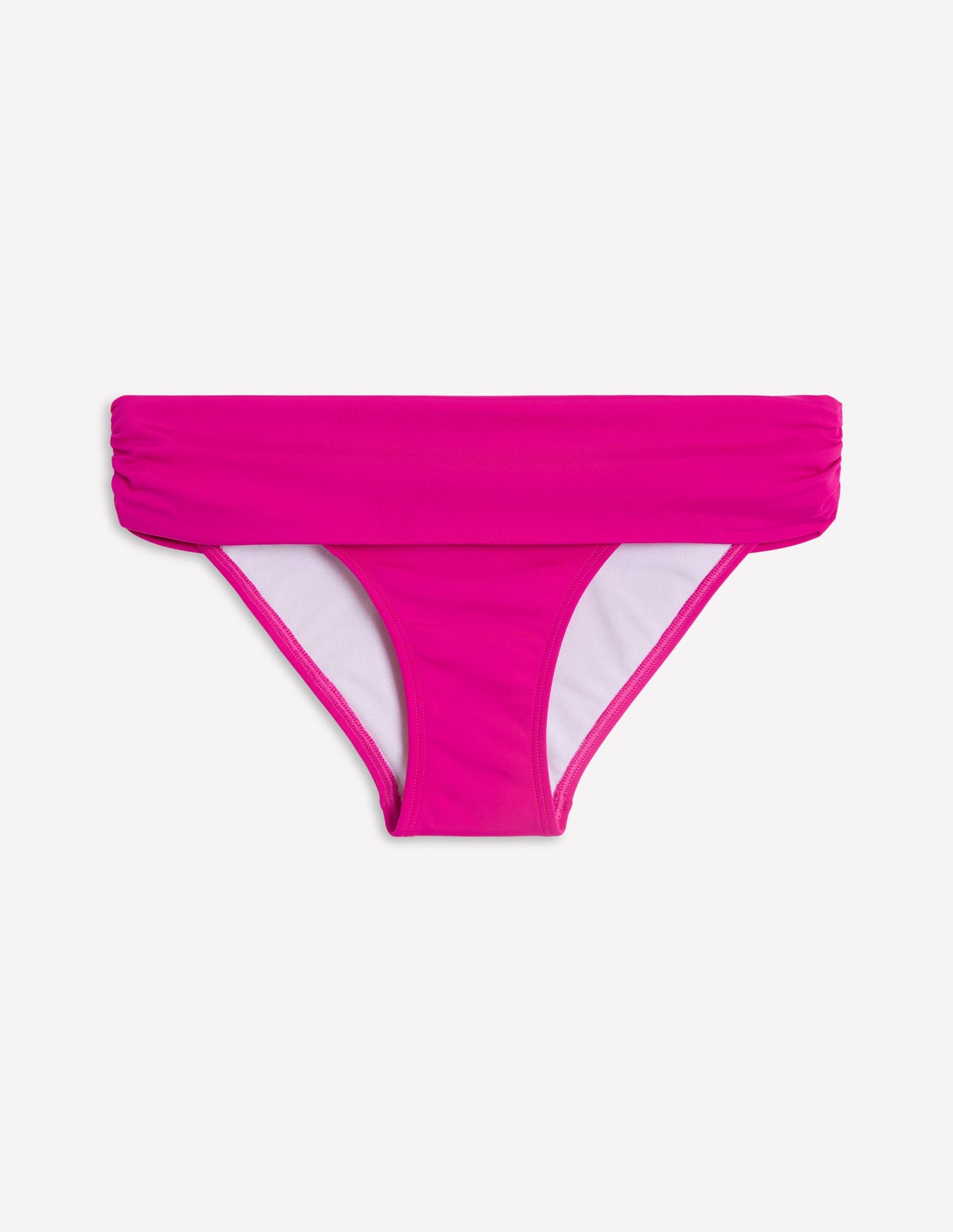 Klassische Bikinihose mit umgeschlagenem Bund-Juwelenrosa