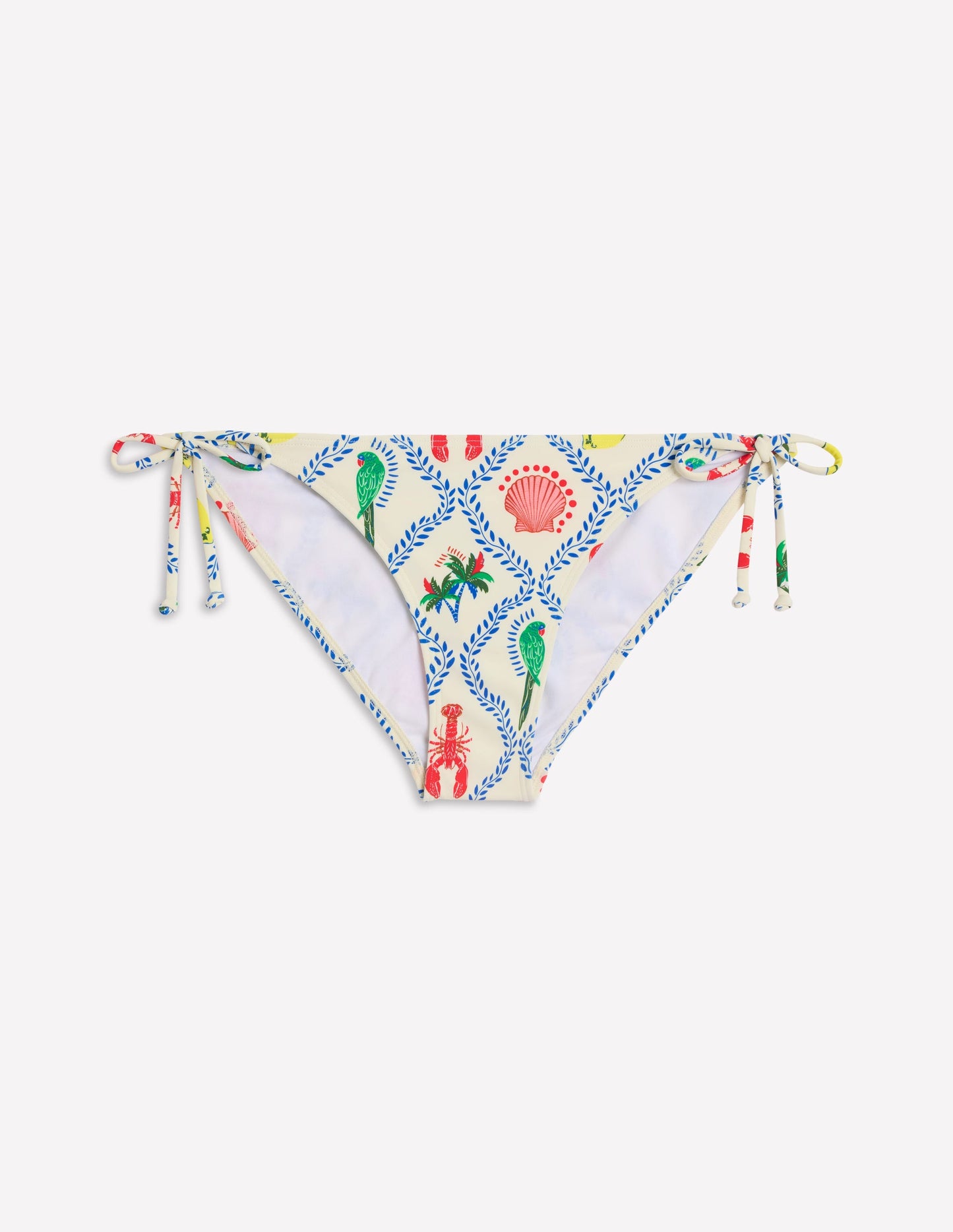 Symi Bikinihose zum Binden-Naturweiß Tropische Bonanza-Rebe