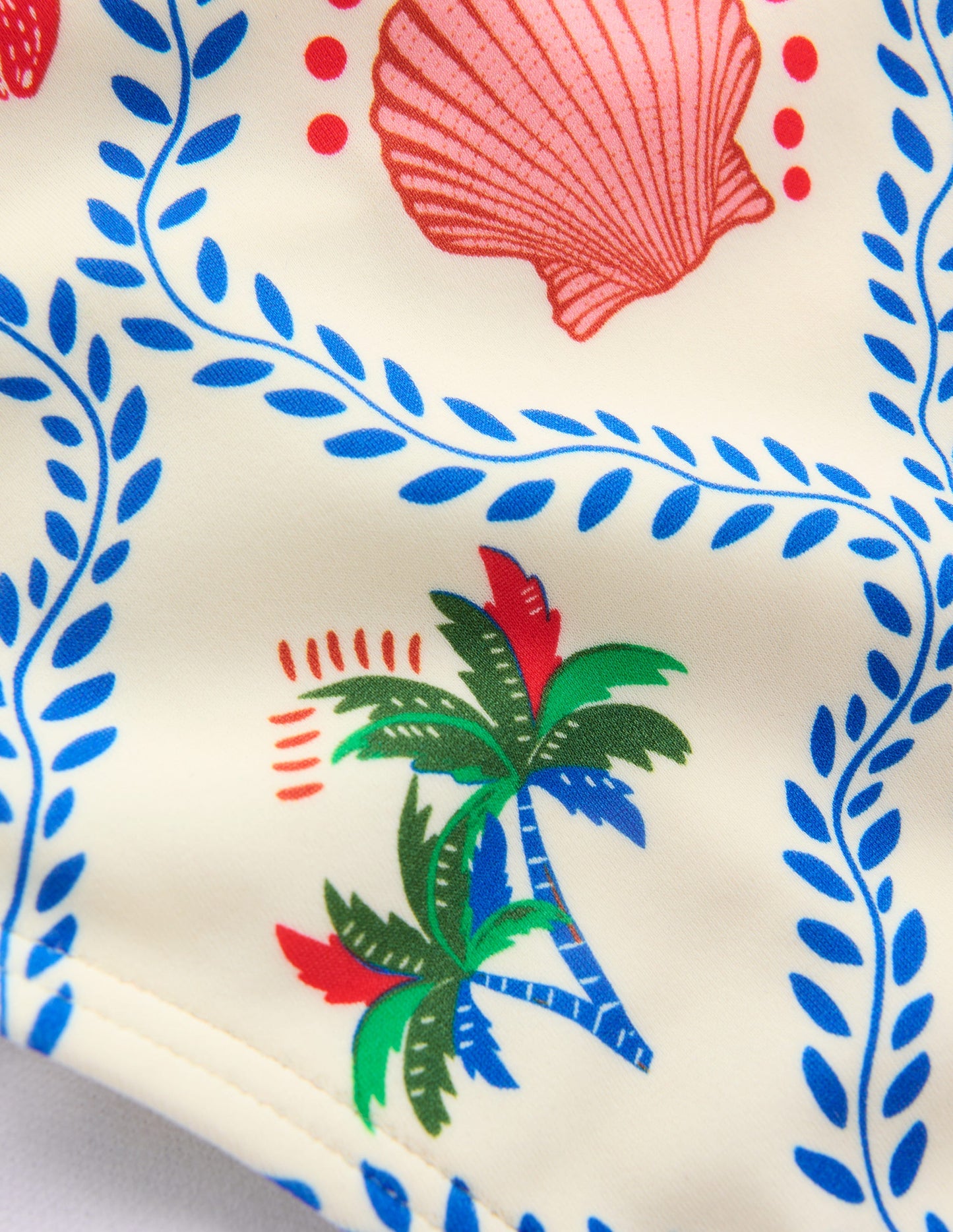 Symi Bikinihose zum Binden-Naturweiß Tropische Bonanza-Rebe