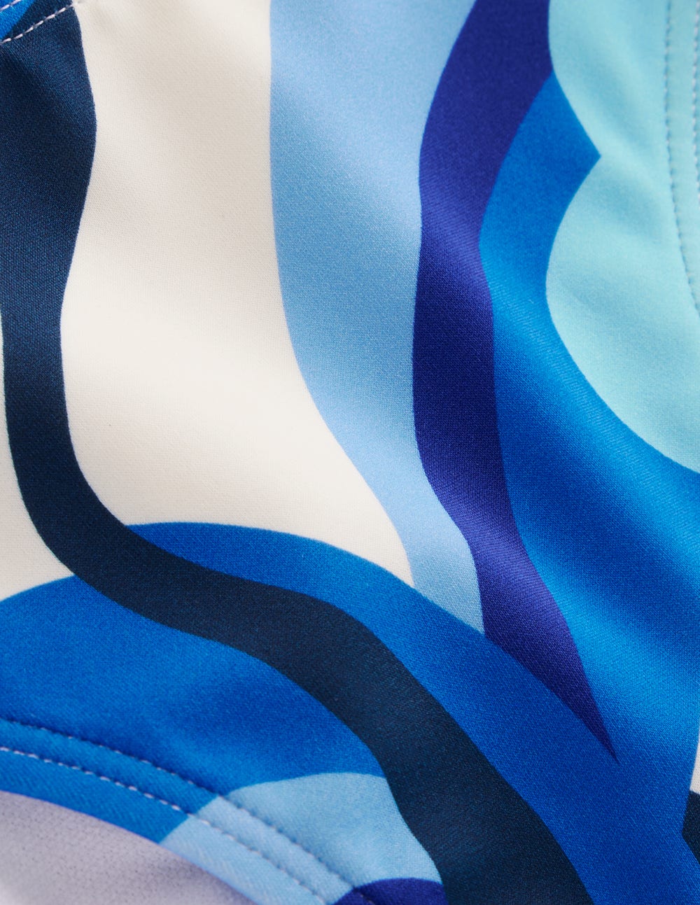 Bas de bikini Symi avec liens-Bleu, motif Abstract Swirl