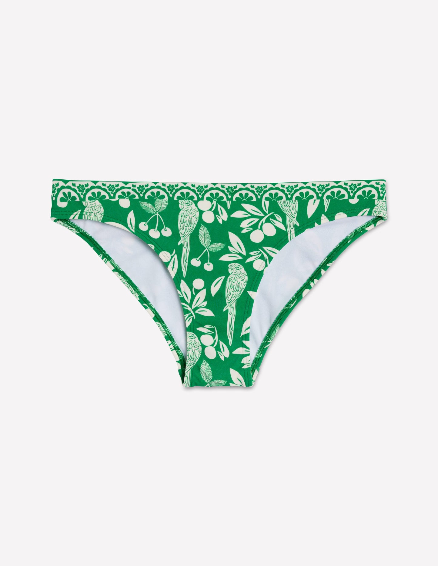 Klassische Bikinihose-Sattes Smaragdgrün, Tropenornament