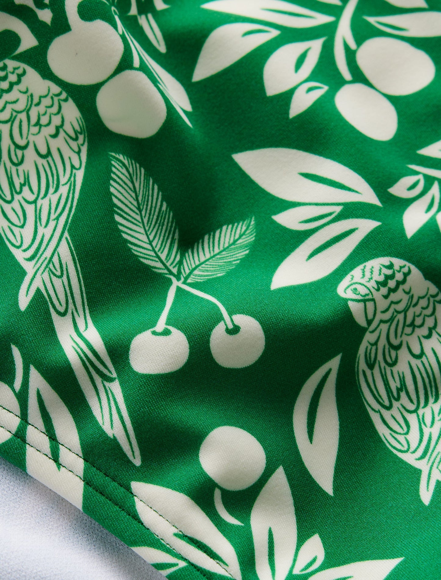 Klassische Bikinihose-Sattes Smaragdgrün, Tropenornament