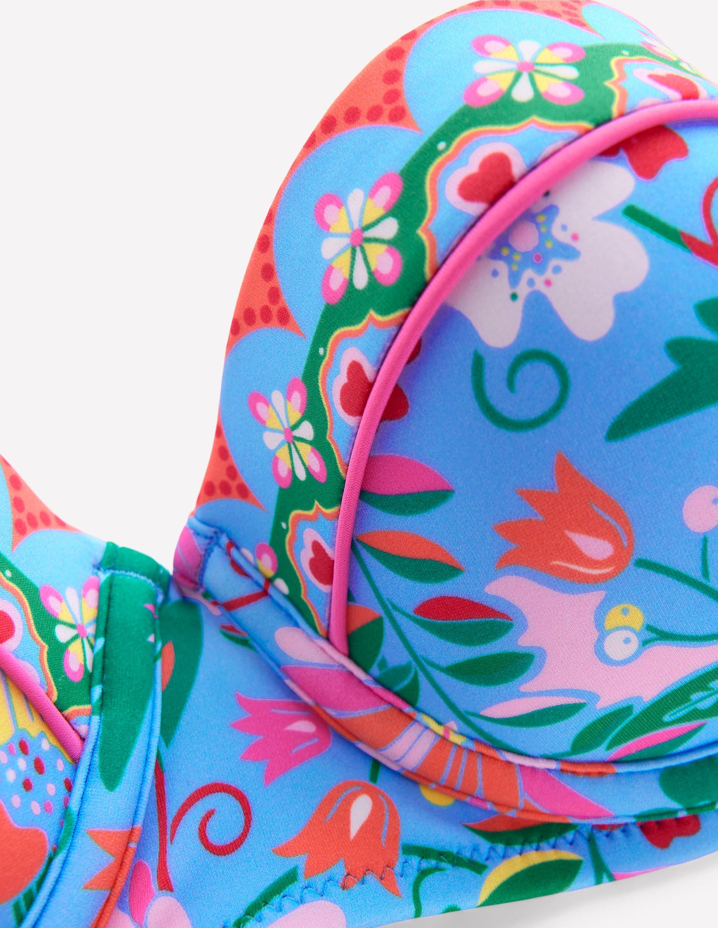 Rhodes Bikinioberteil in Körbchengröße-Dämmerungsblau, Kaskadenartige Wildblumen