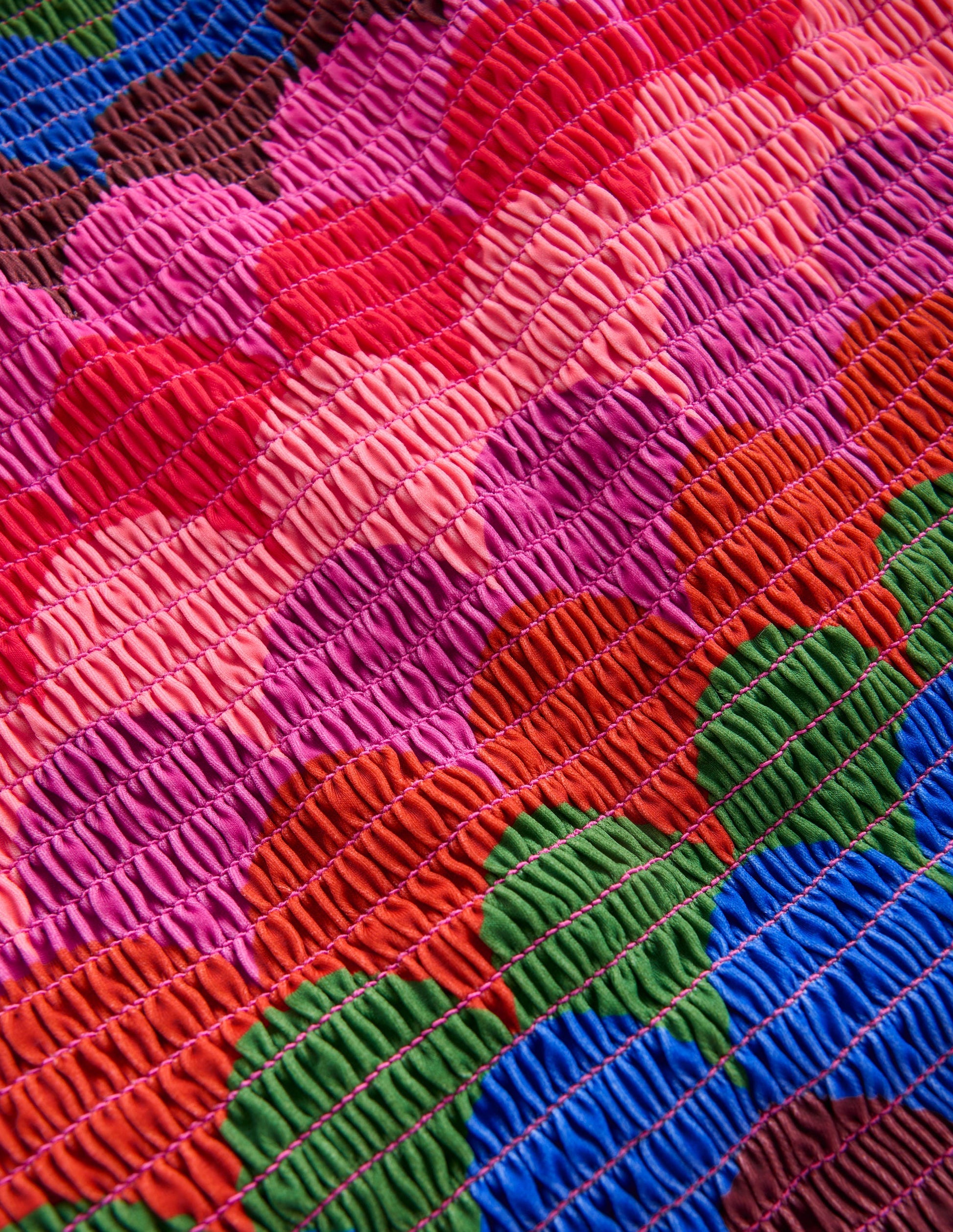 Milos Smocked Swimsuit-Multi, Scallop Stripe-6