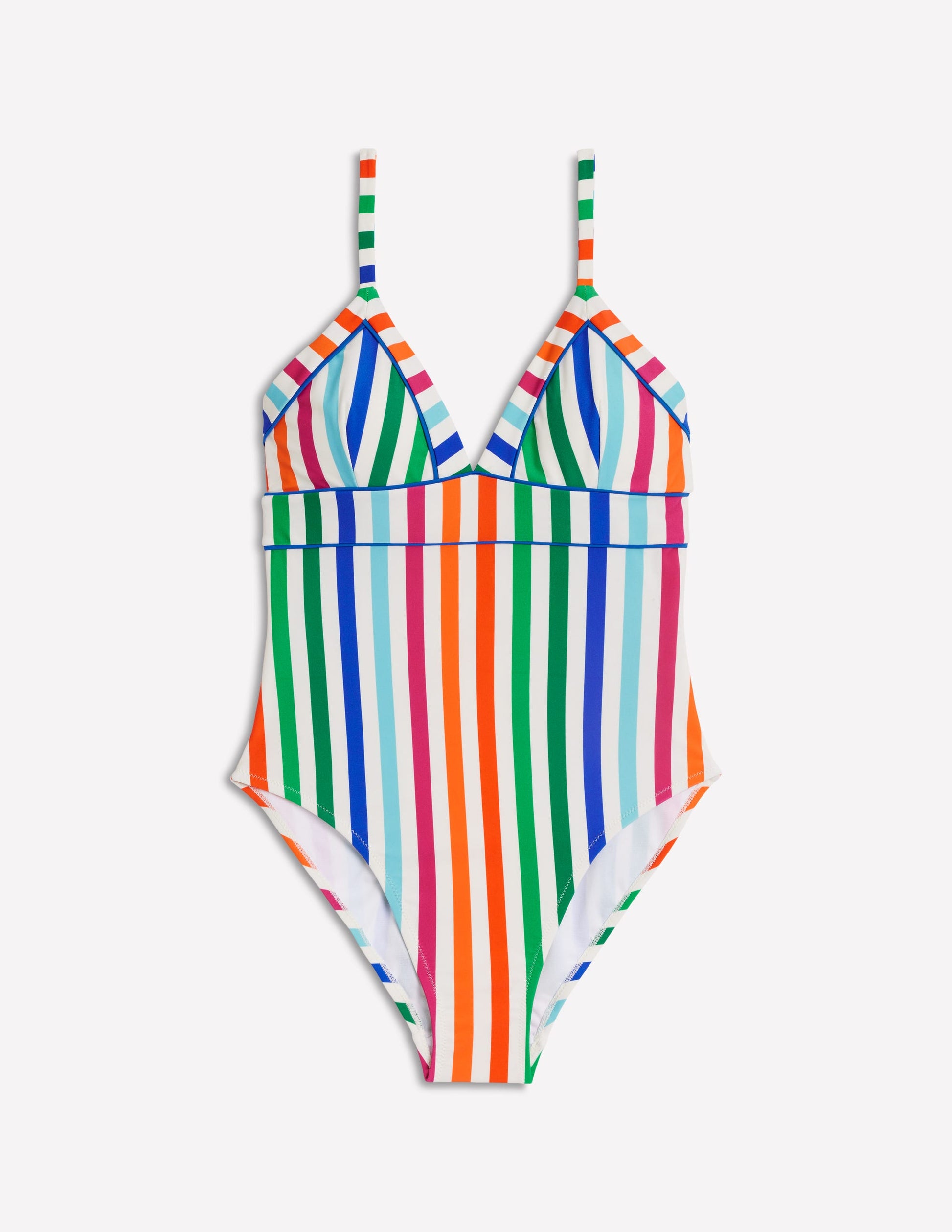 Kasos String V Neck Swimsuit-Multi Stripe-5