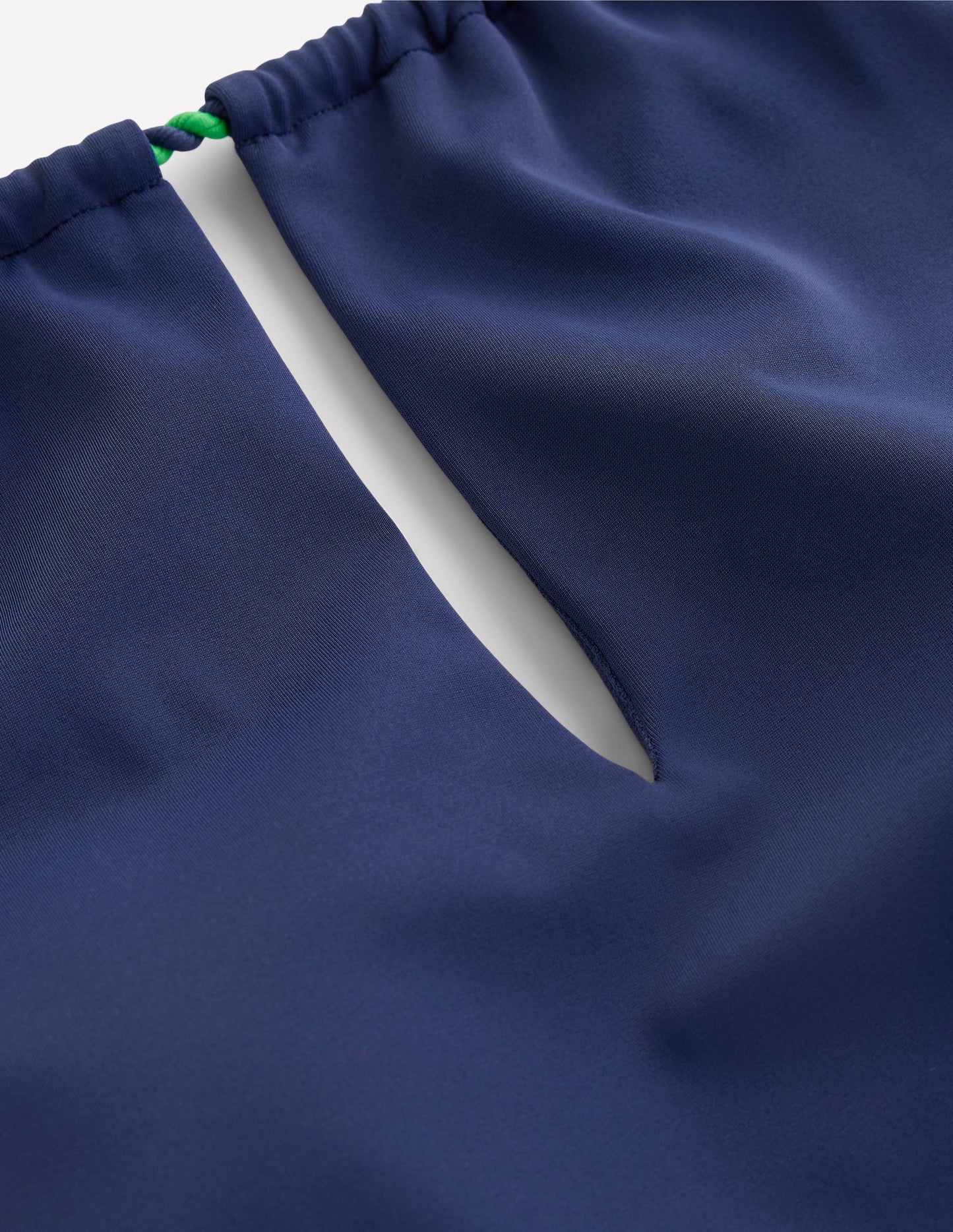 Maillot de bain à encolure haute et liens-Bleu Marine