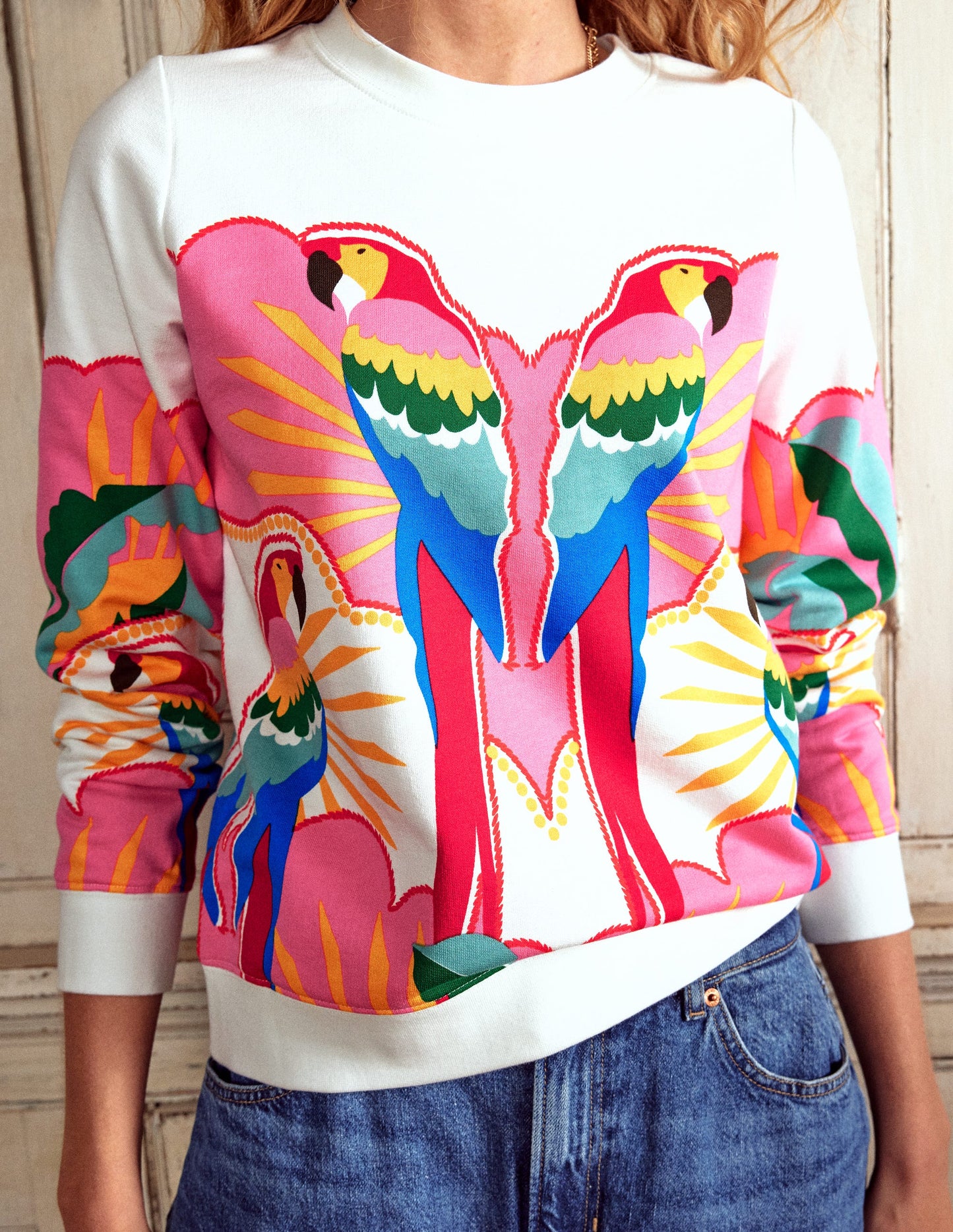 Hannah Sweatshirt mit Print-Bunt, Paradies-/Papageienmuster