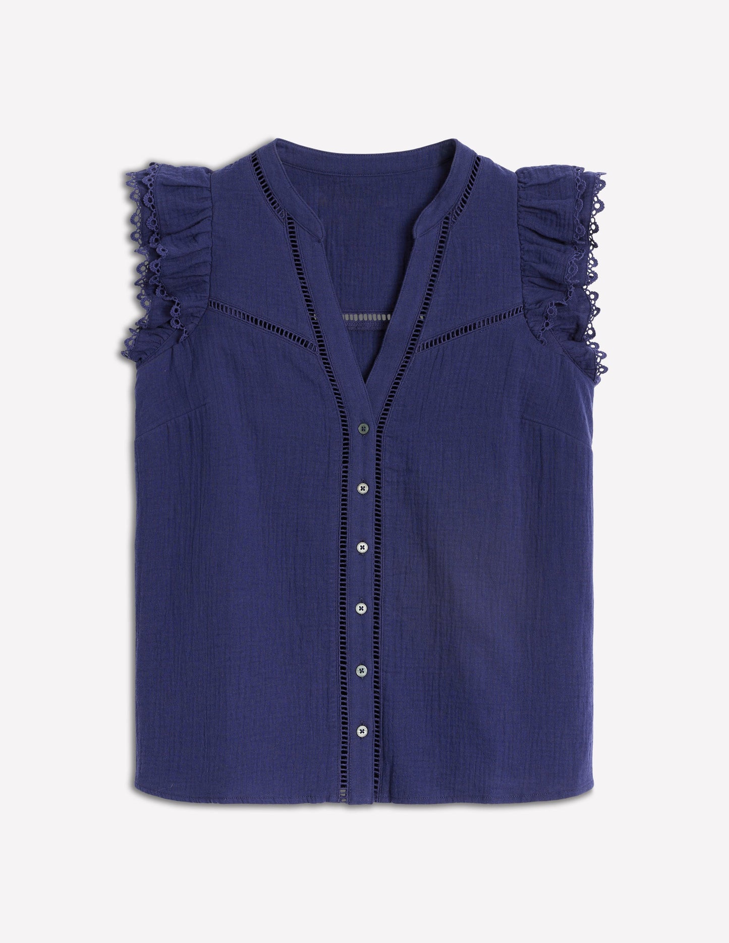 Ärmelloses Doppeltuch-Oberteil-Aristocratic Blue/ Ivory Stripe