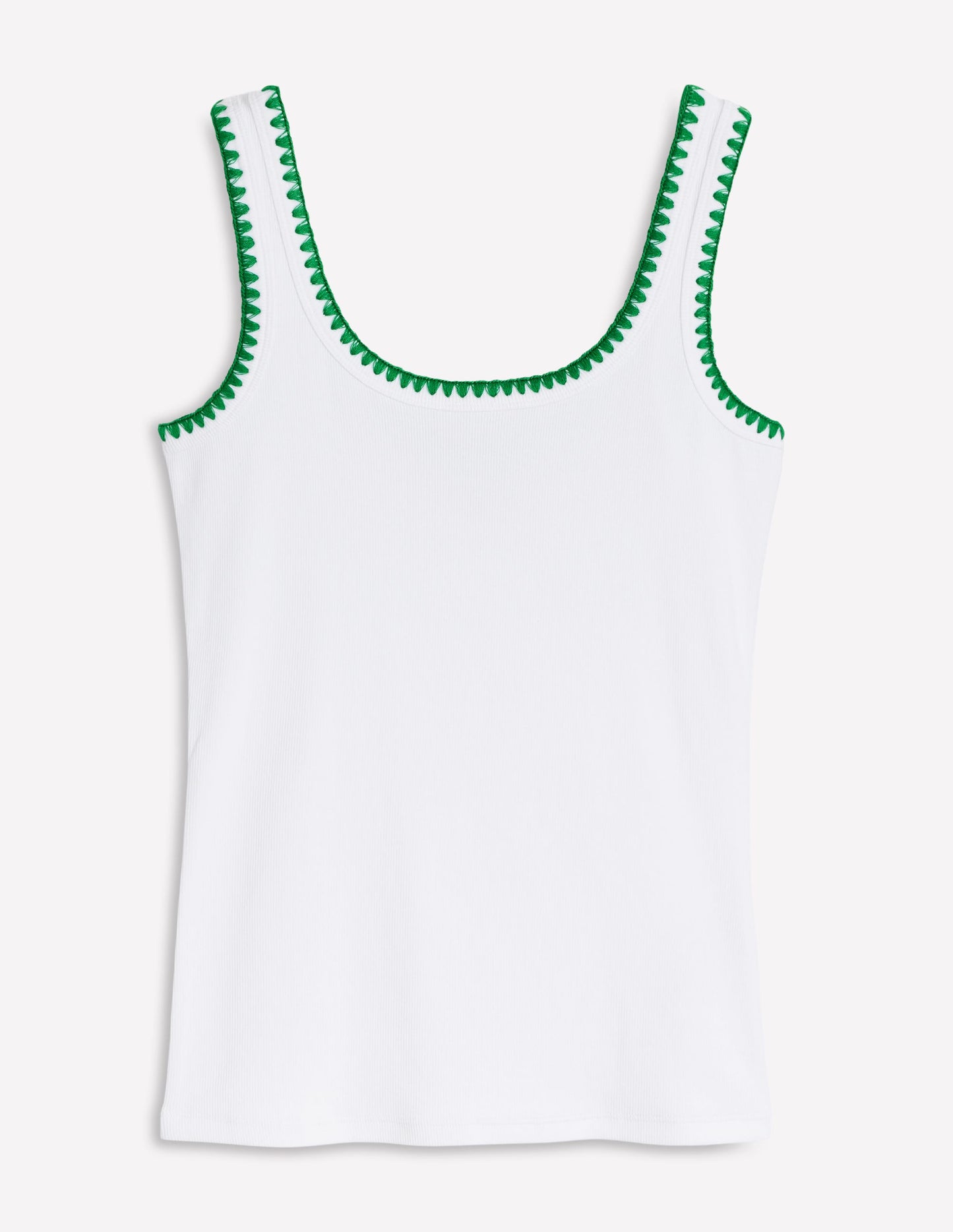 Débardeur col U à détail crocheté-Blanc