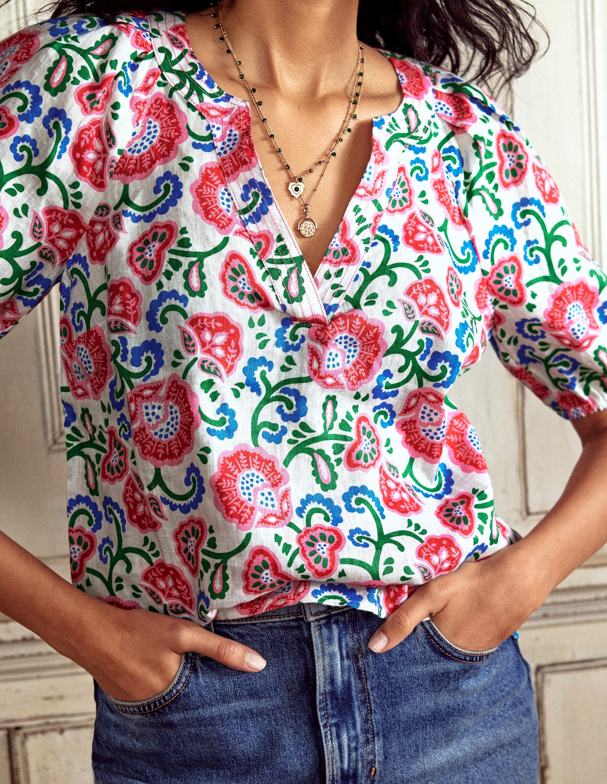 Brooke Leinenoberteil-Naturweiß, Gartenrebe-2