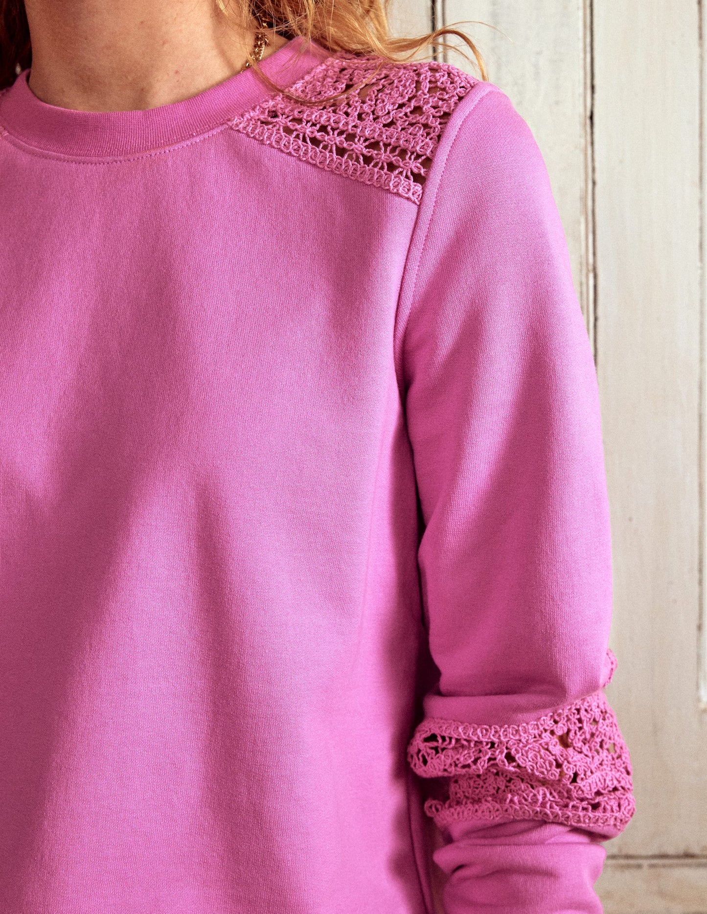Sweatshirt mit Häkelbesatz-Multi Lace