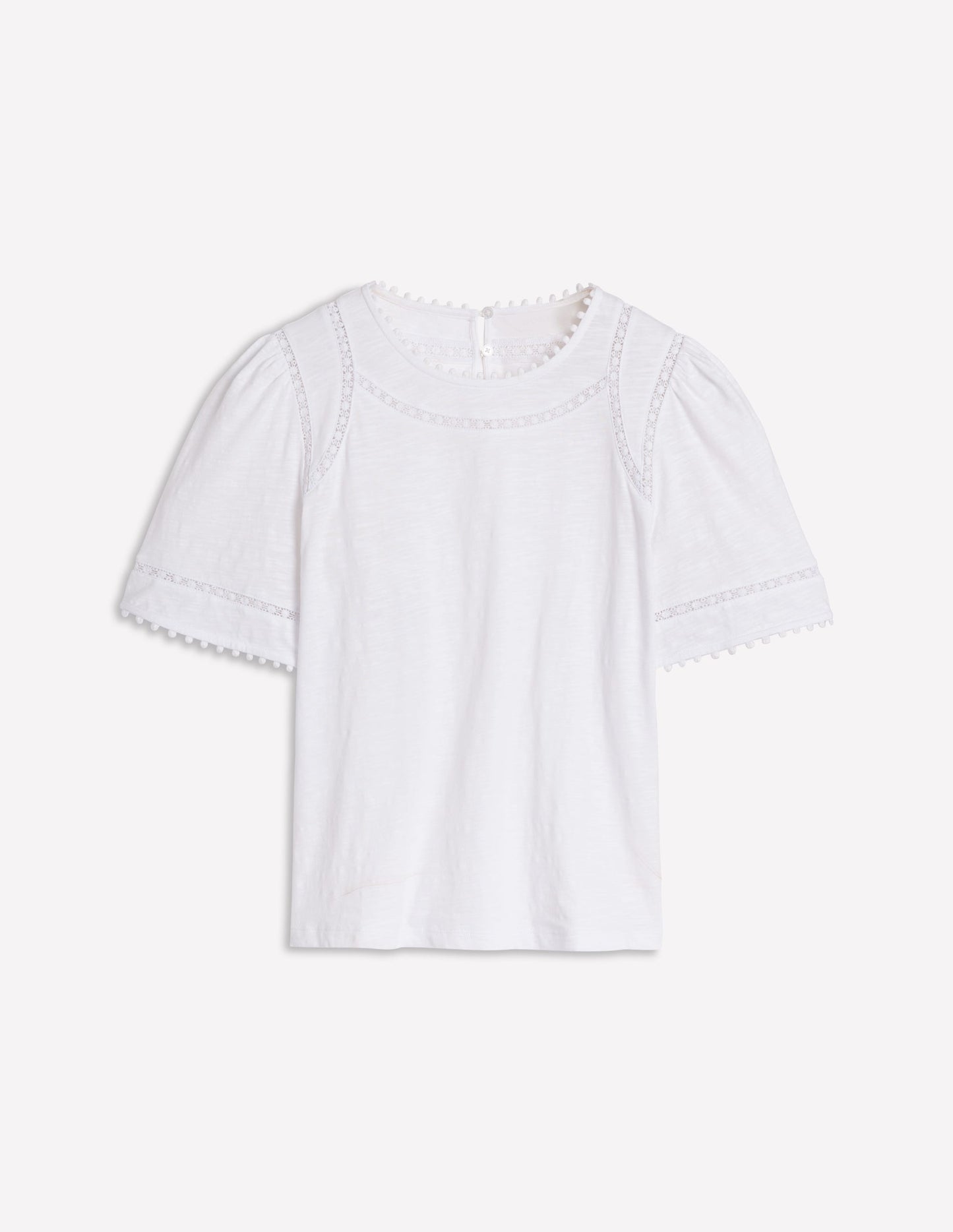 Top Mila à détails en dentelle-Blanc