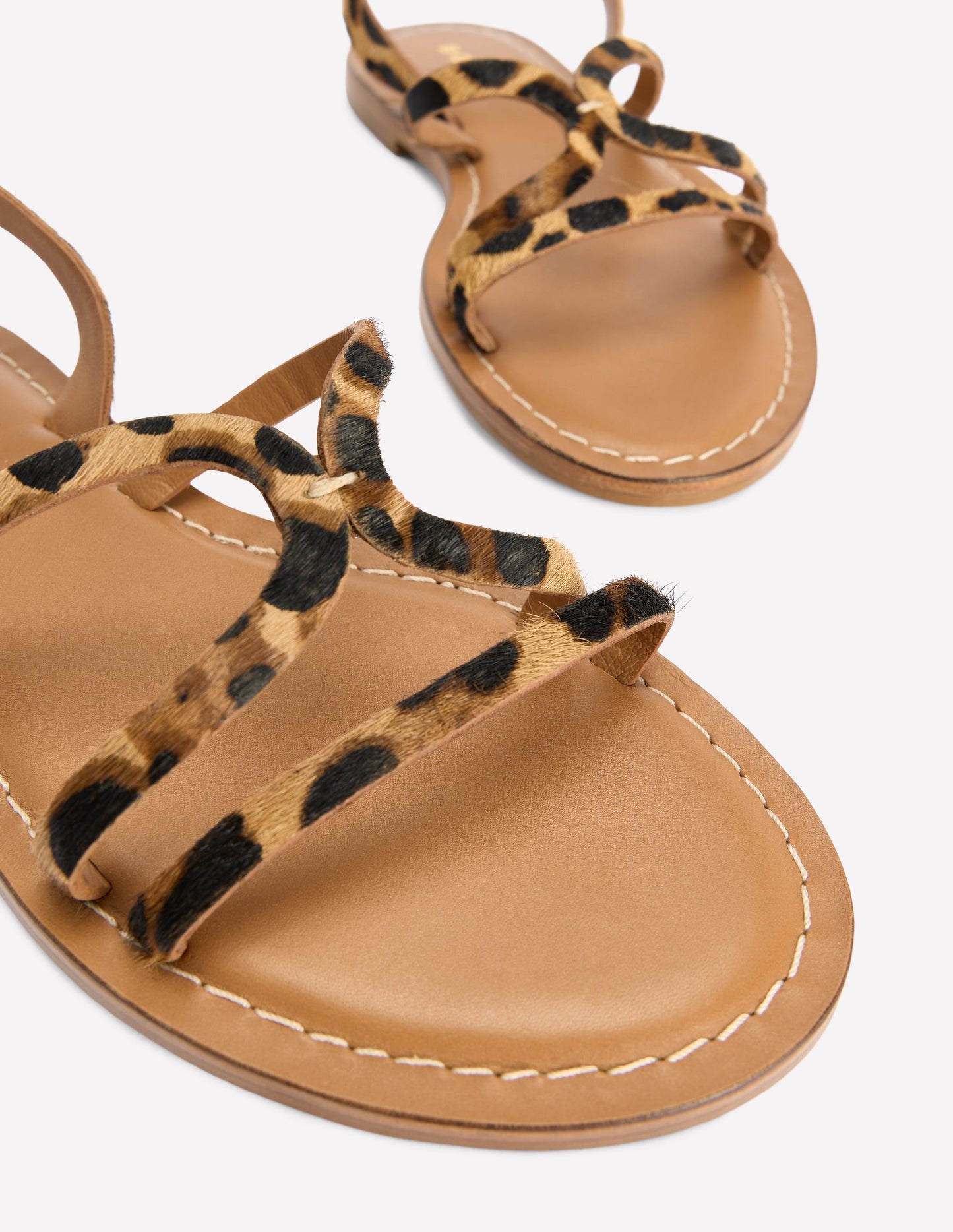 Flache Freizeit-Sandalen-Mohair, Leopardenmuster