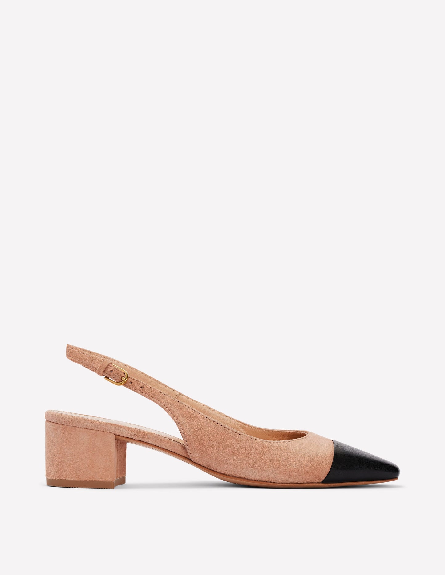Chaussures Ailsa à bride arrière et talons carrés-Daim latte