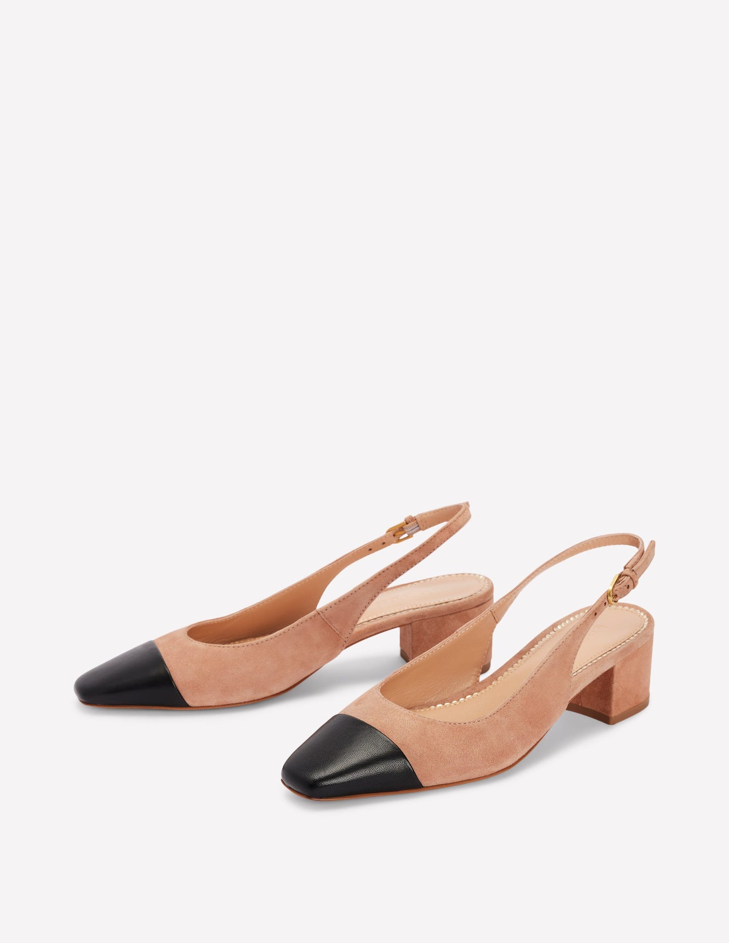 Chaussures Ailsa à bride arrière et talons carrés-Daim latte