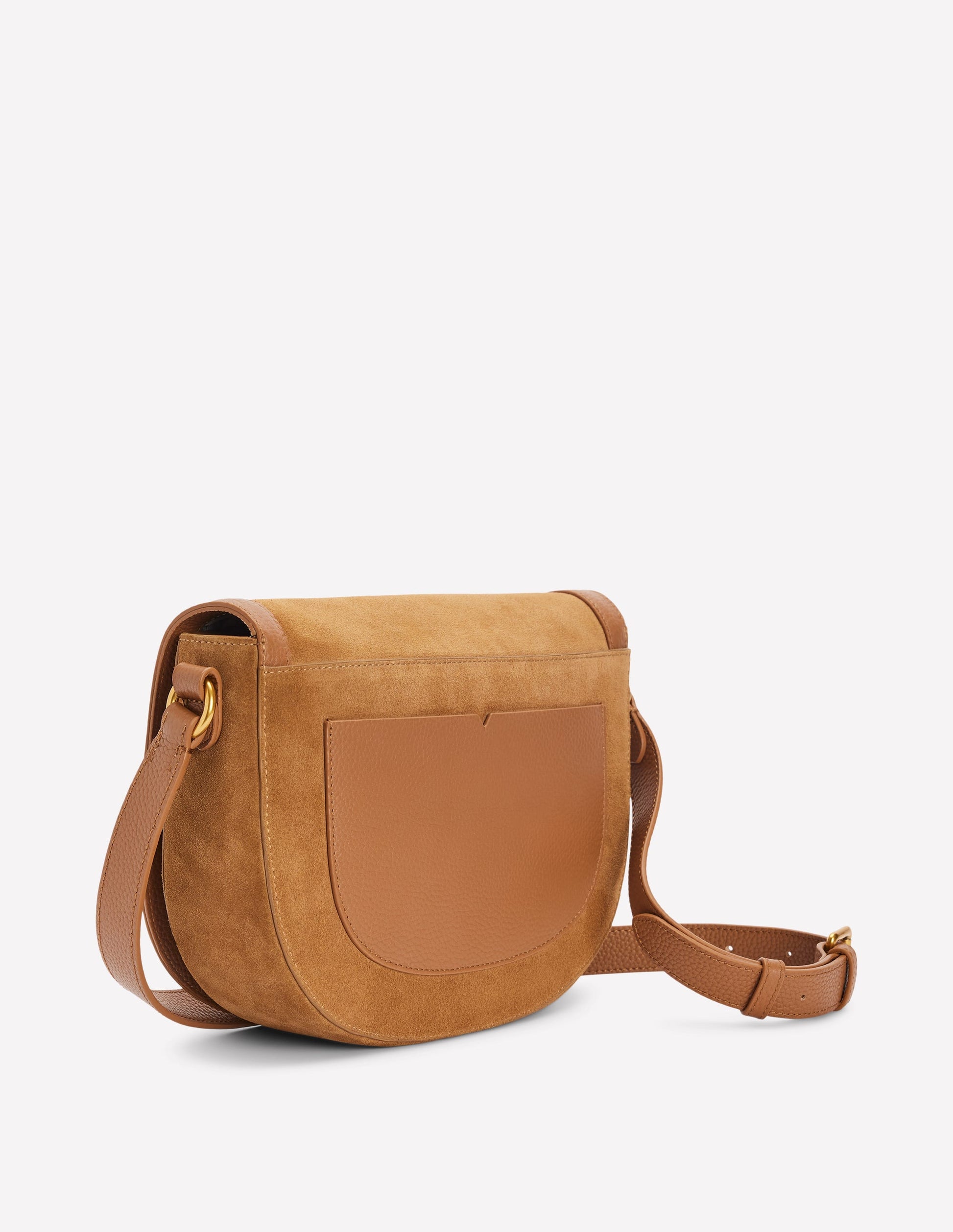 Iris Leder-Umhängetasche mit Trensendetail-Hellbraun-3