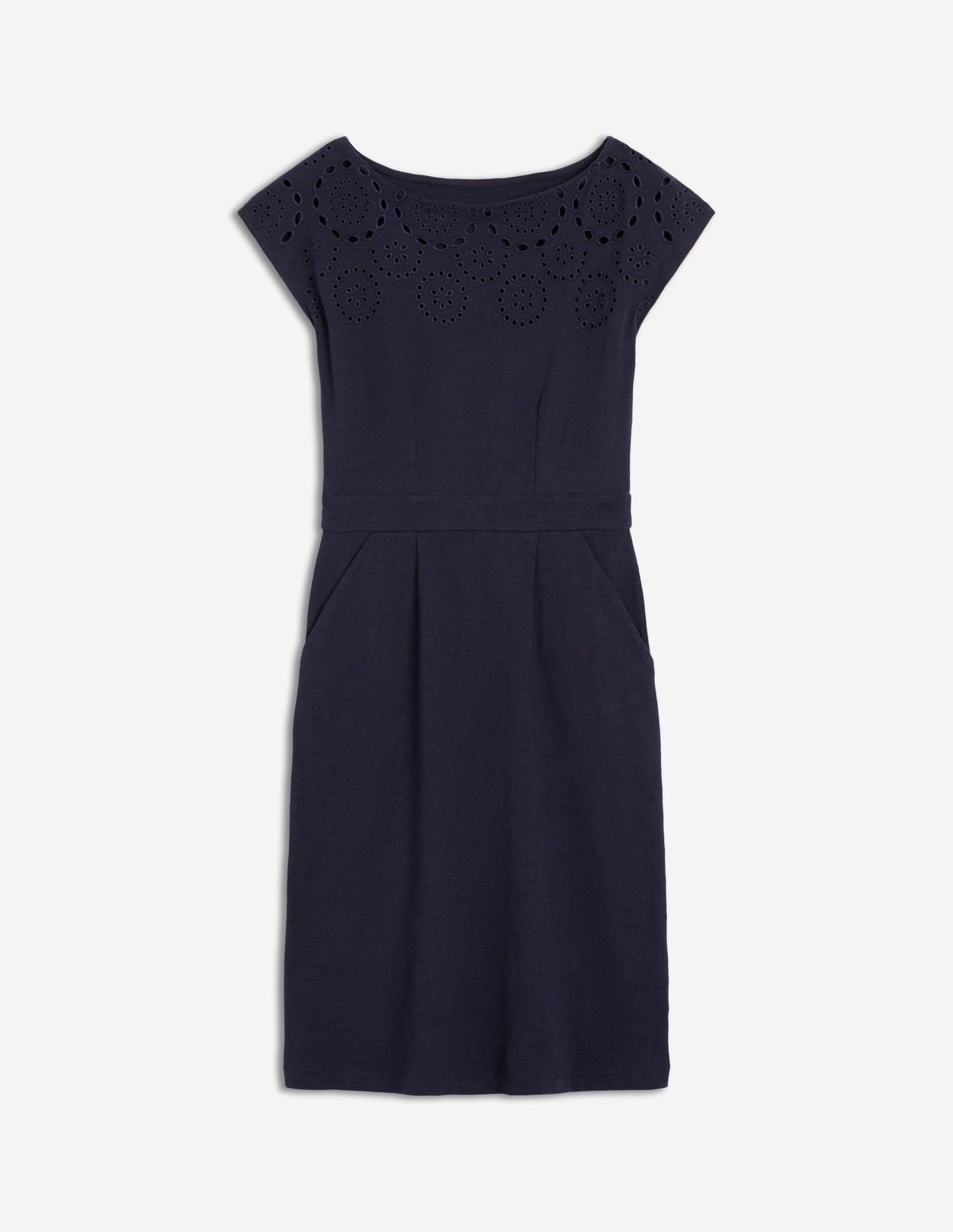 Florrie Kleid mit Lochstickerei-Marineblaue
