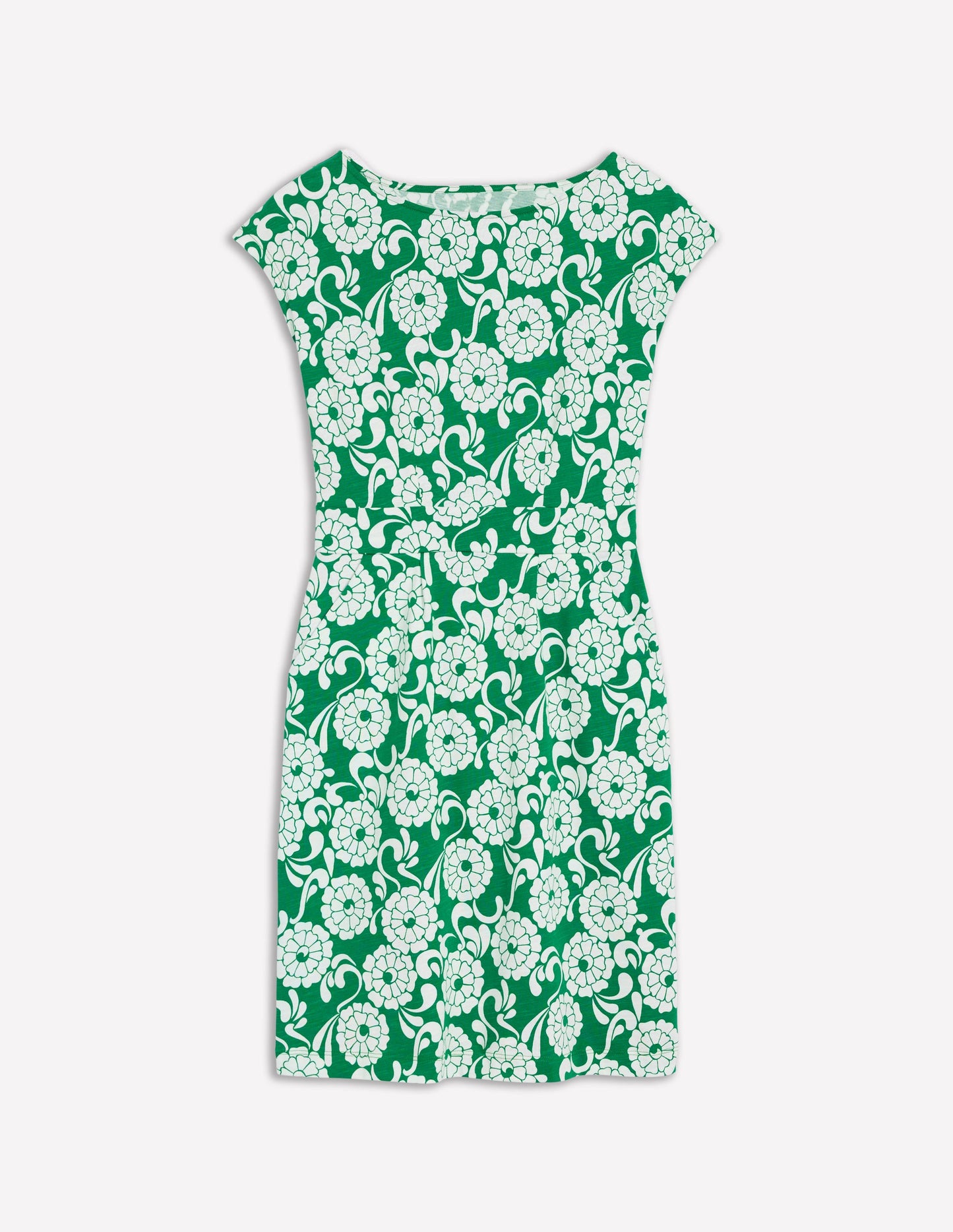 Robe Florrie en jersey-Émeraude profond, motif Blossom Swirl