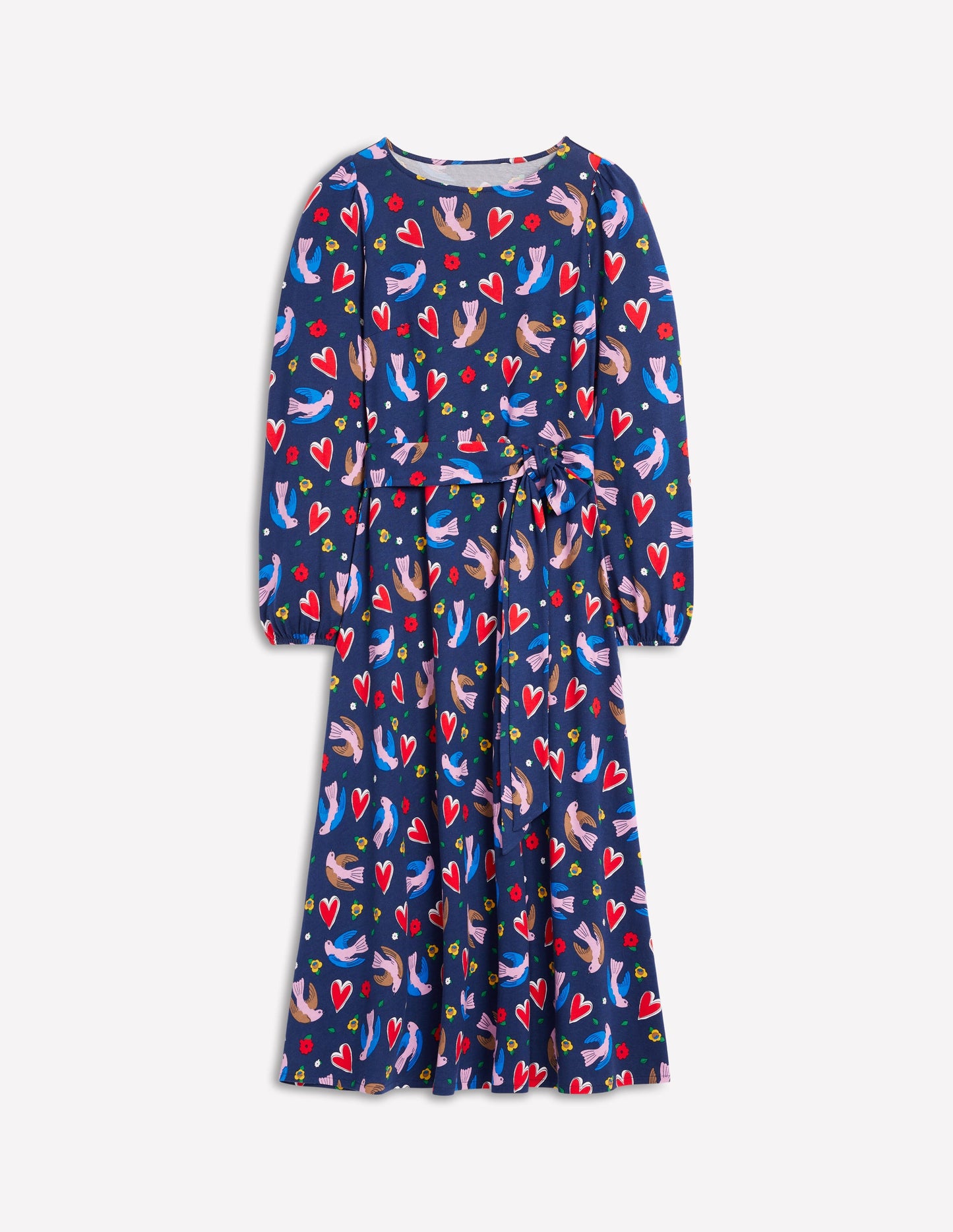 Leandra Jersey-Midikleid-Französisches Marineblau, Herzflattern