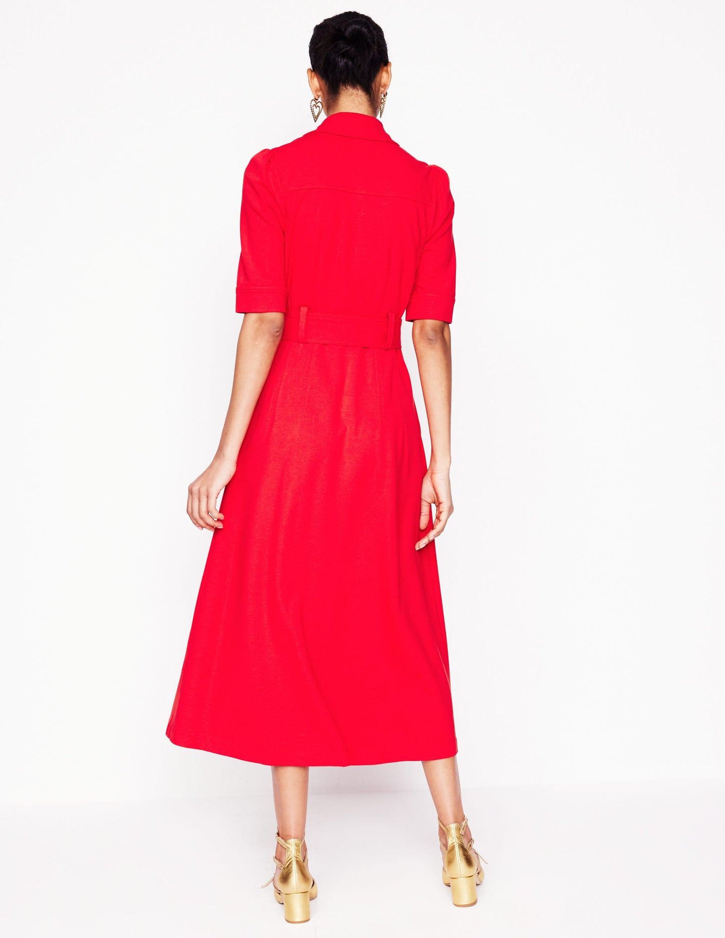 Anita Ponte-Hemdblusenkleid-Mohnblumenrot