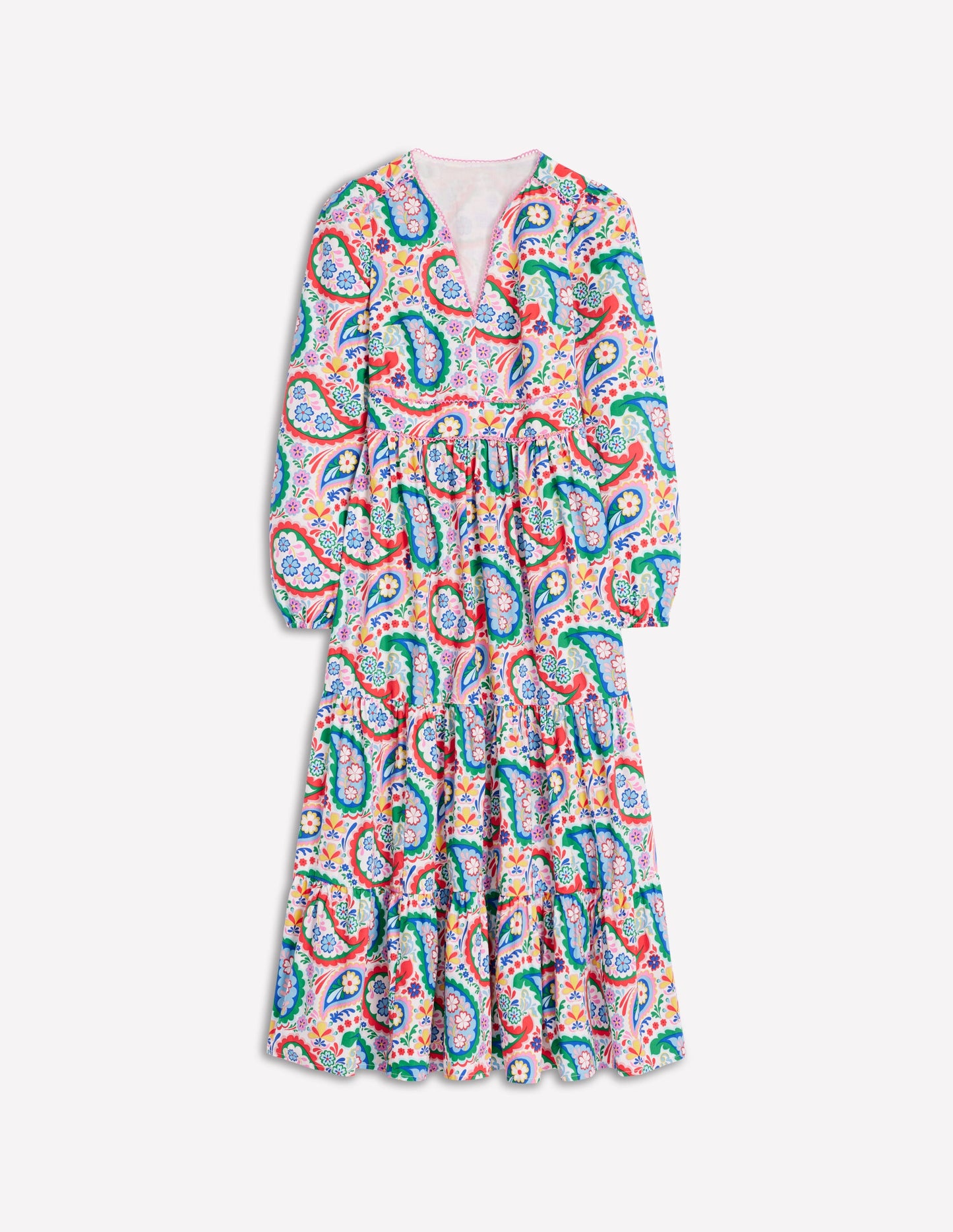 Robe midi Violette-Multi, motif Meadow Paisley