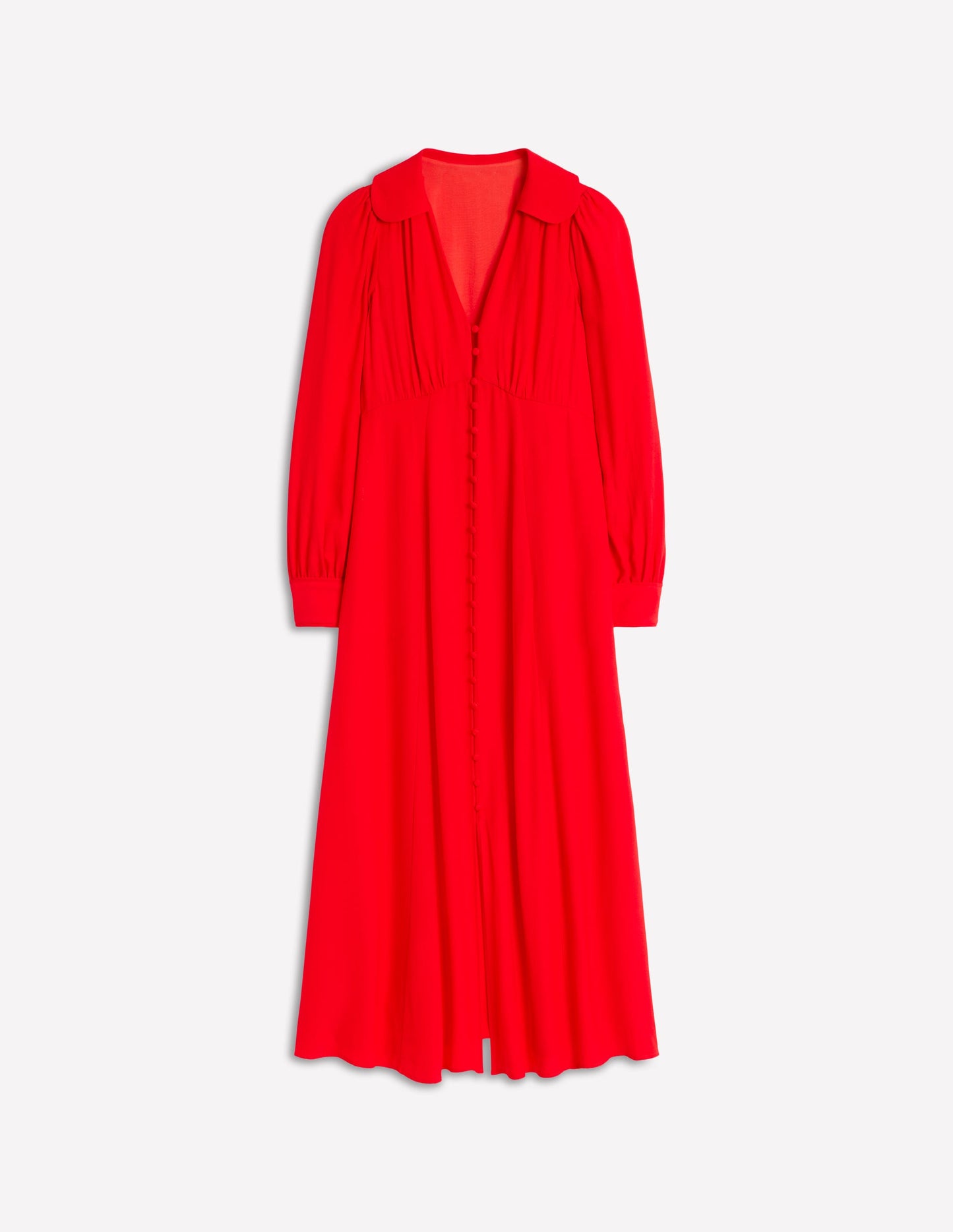 Robe style 40s à col-Rouge coquelicot