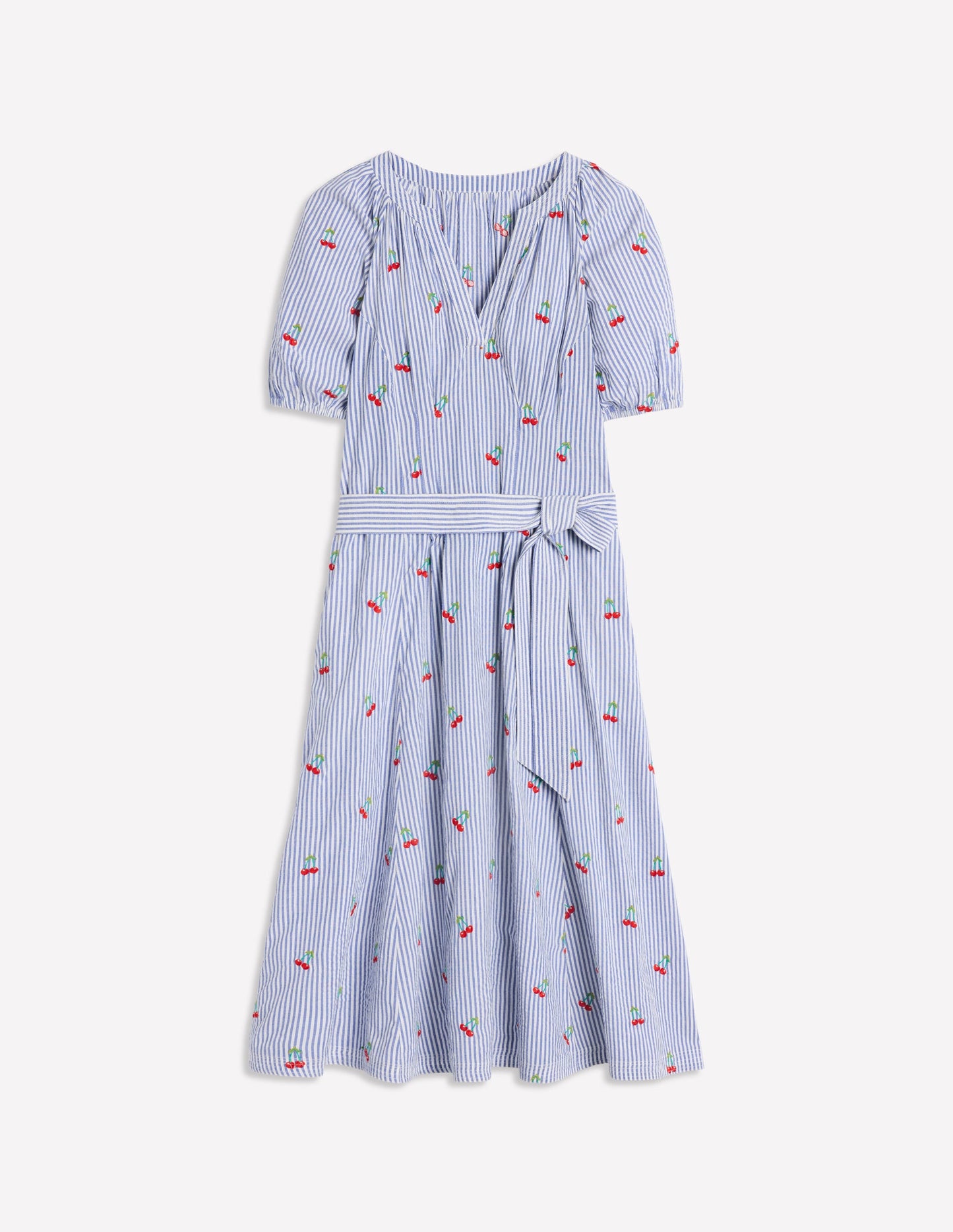 Bria Midikleid mit Stickerei-Kirschen-Stickerei