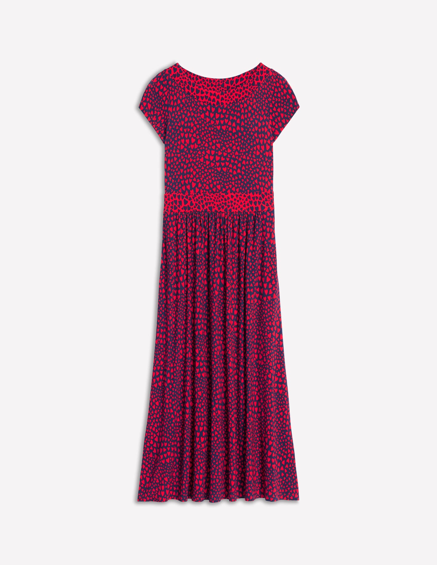 Robe midi Melanie en jersey-Bleu marine foncé, motif Heart Cluster