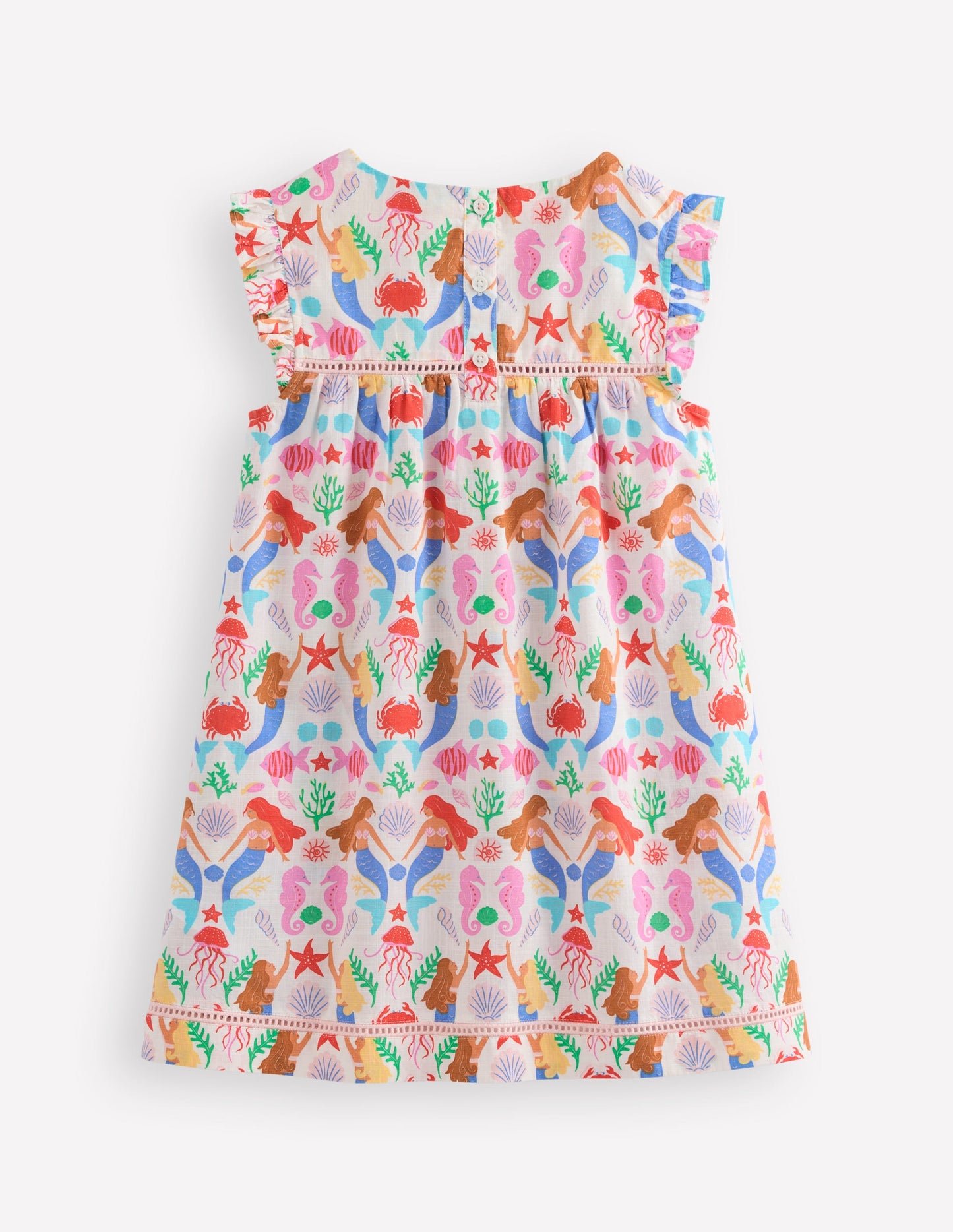 Robe de vacances Celia tissée-Sirènes ivoire